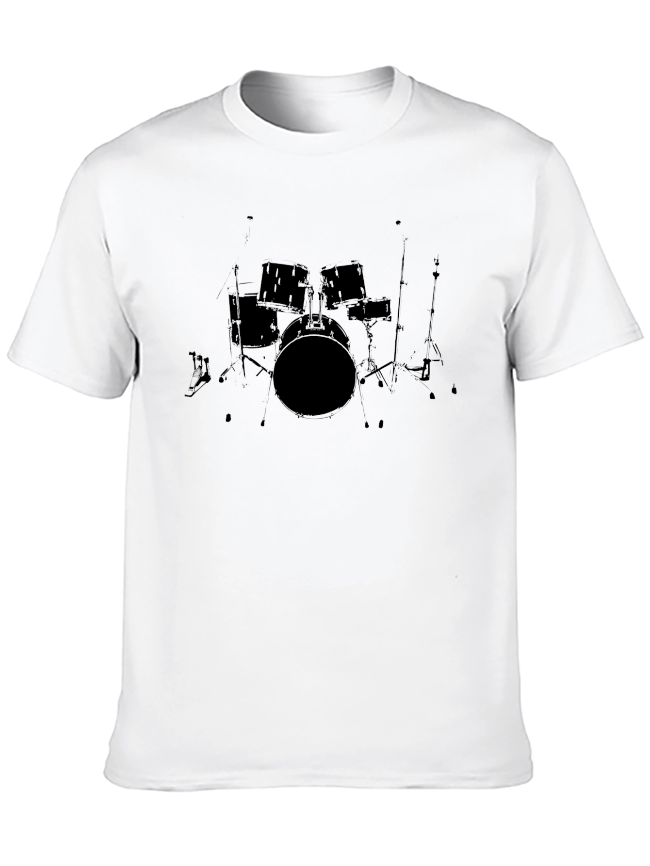 Black Black Drum Set Graphic Tee - Music Lover's T-Shirt view 10