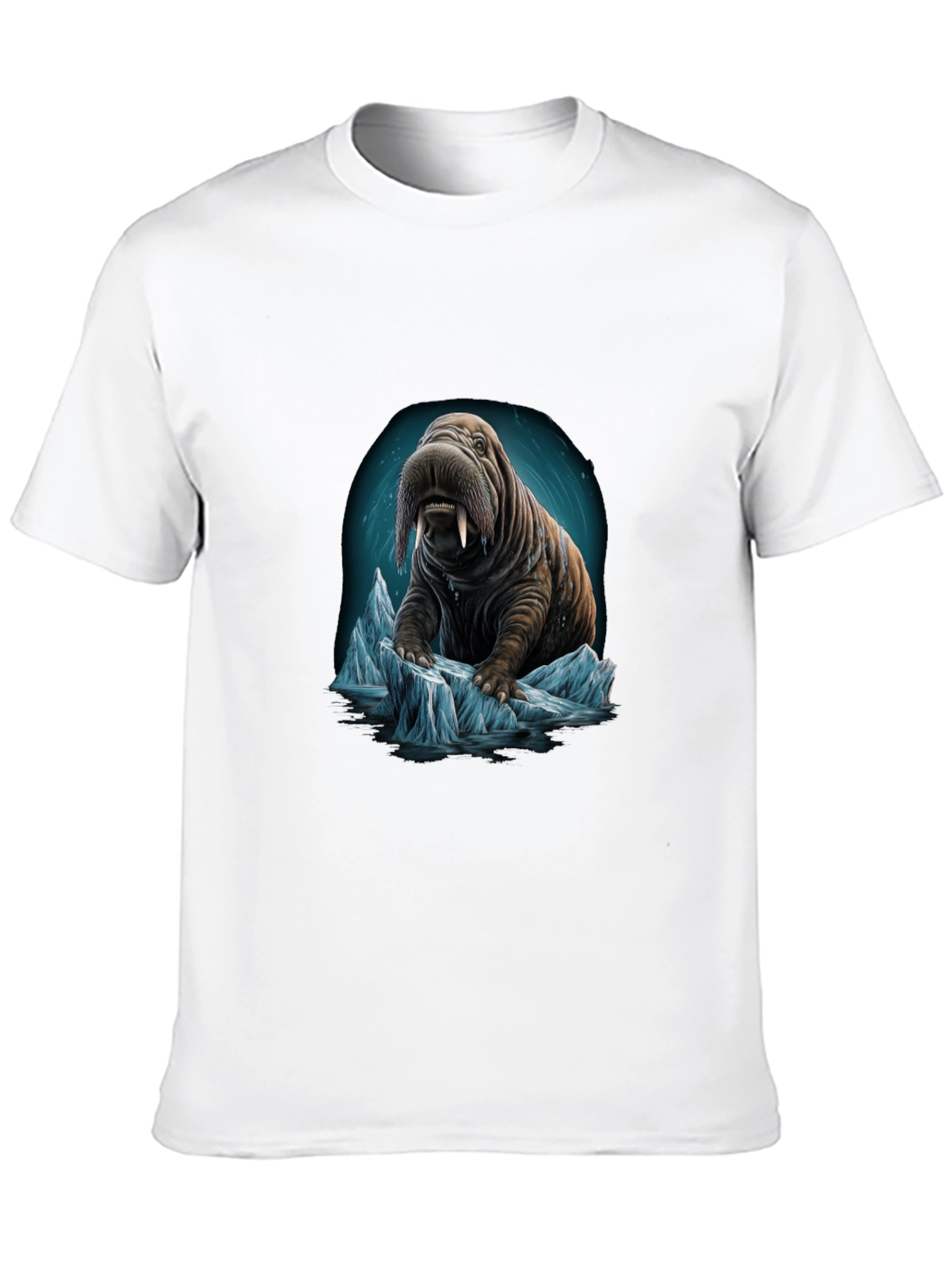 Black Walrus on Iceberg Graphic T-Shirt view 10
