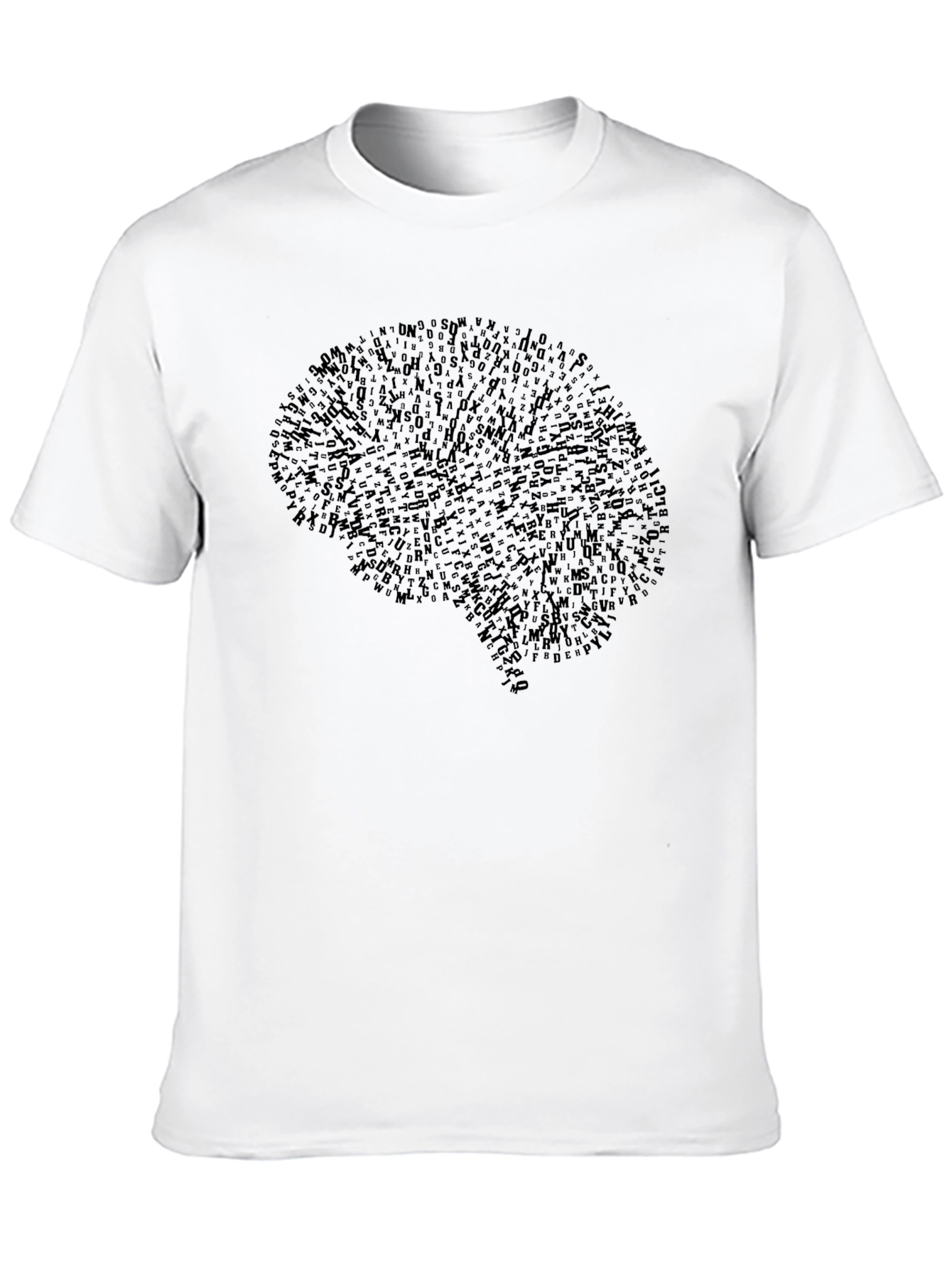 Black Brain Graphic Print Crew Neck T-Shirt - Black view 10