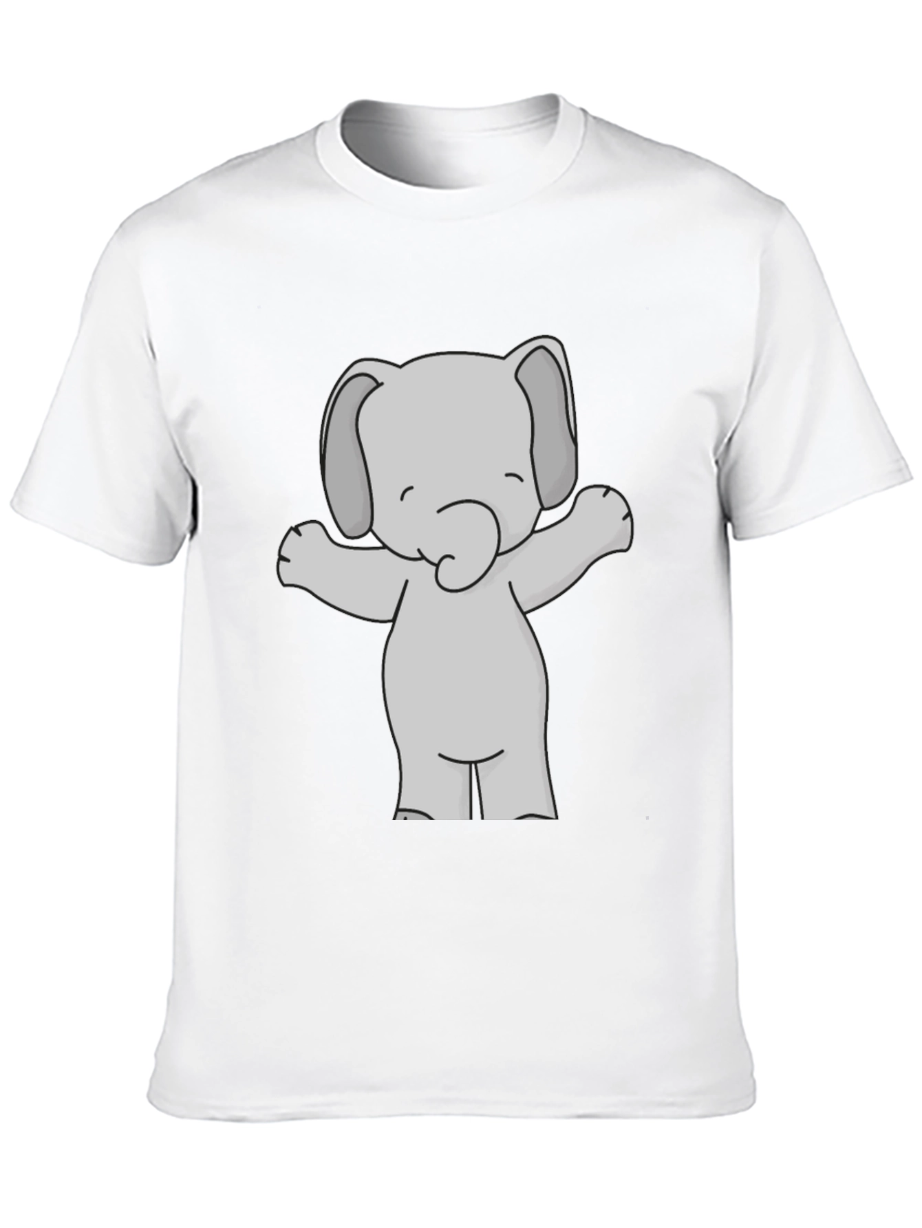 Black Cute Elephant Graphic Tee - Black Unisex T-Shirt view 10