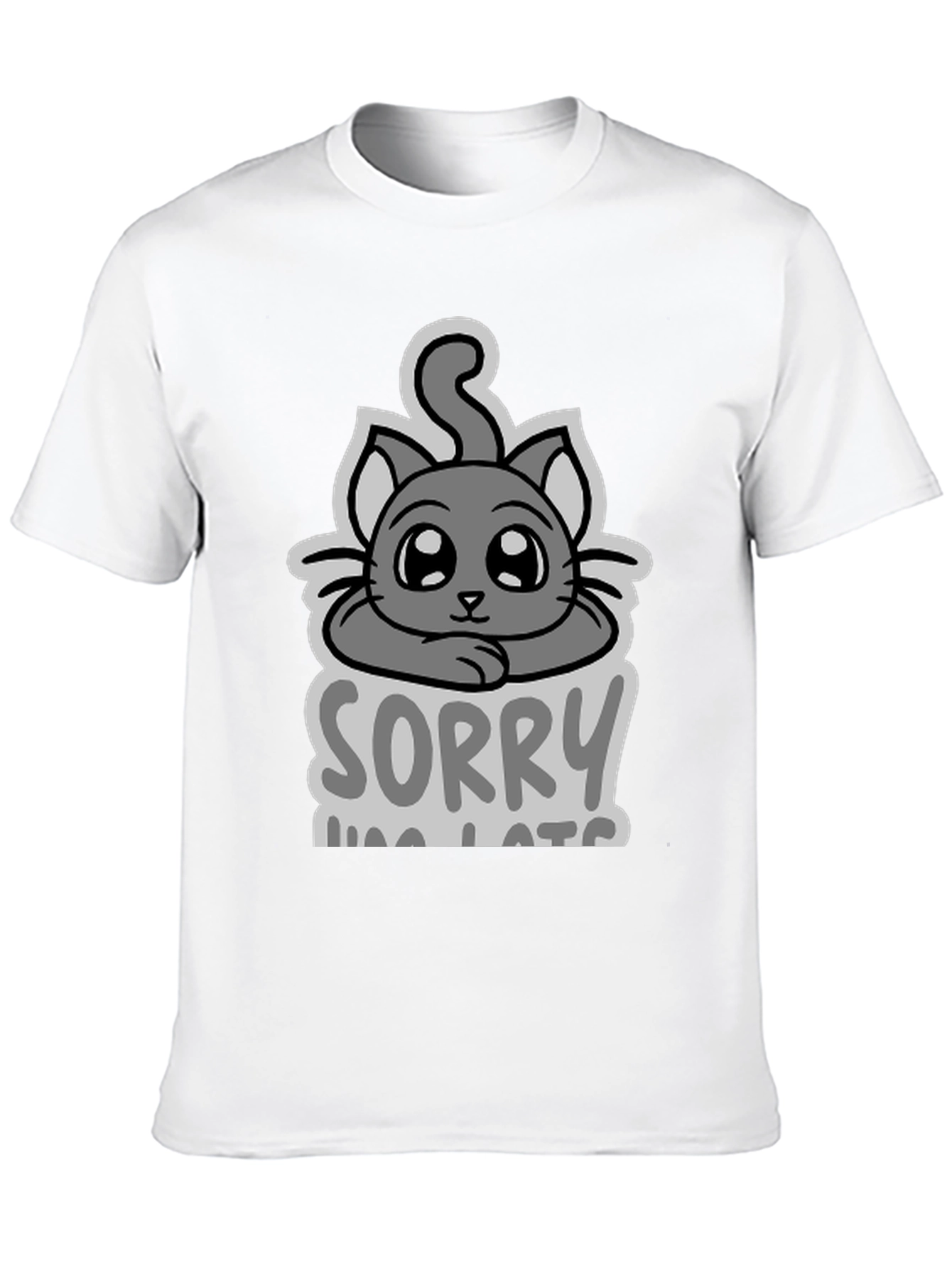 Black Sorry I'm Late Cat T-Shirt view 10