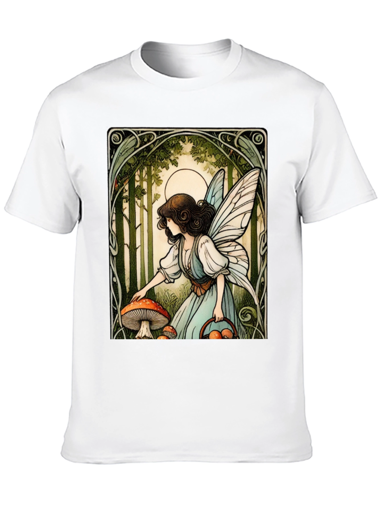 Black Fairycore Mushroom Forager T-Shirt view 10