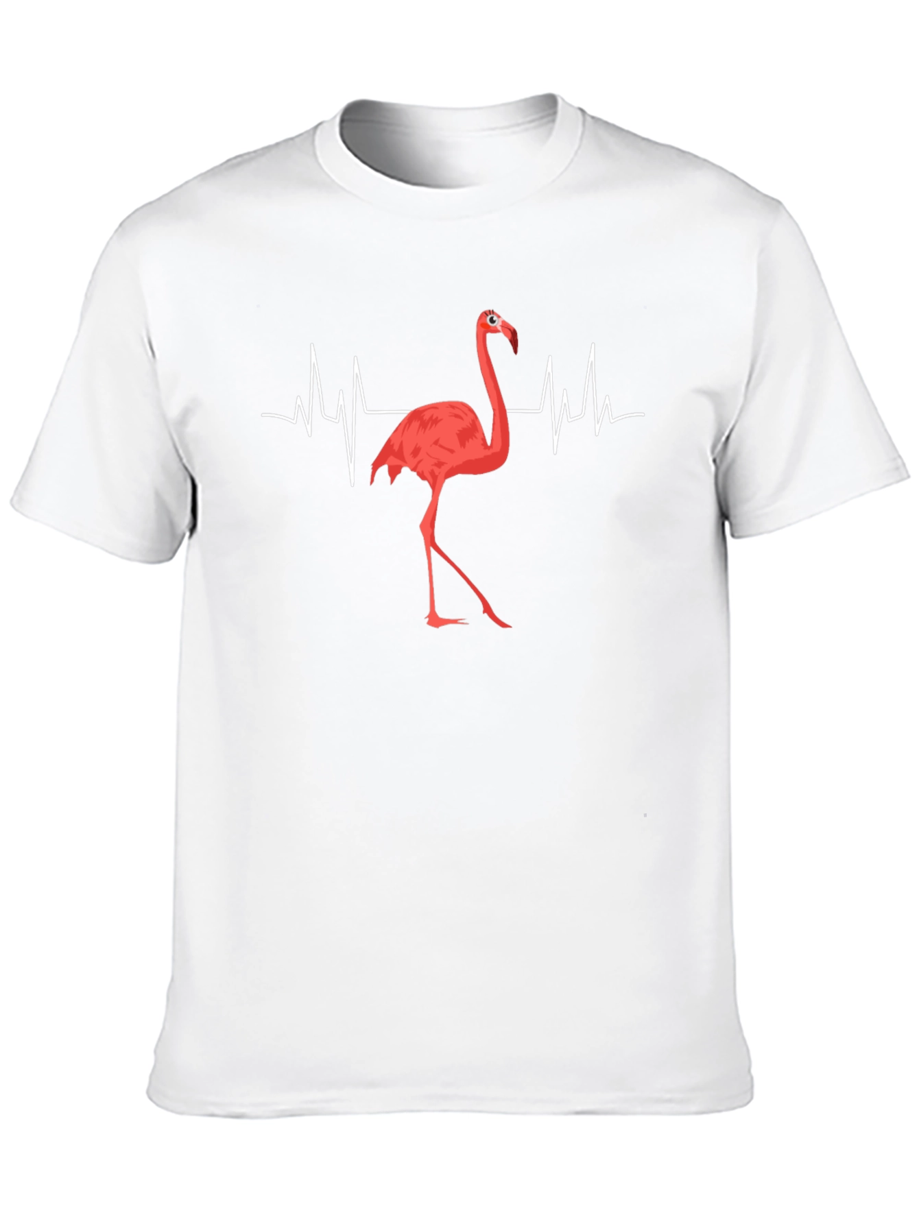 Black Flamingo Heartbeat T-Shirt - Unique Graphic Tee view 10