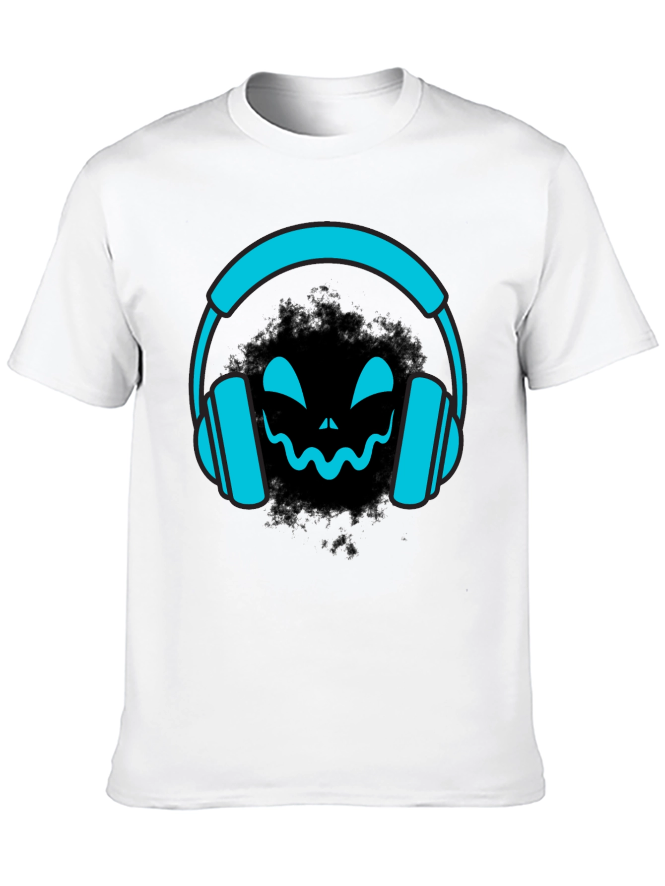Black DJ Headphone Halloween Black T-Shirt view 10