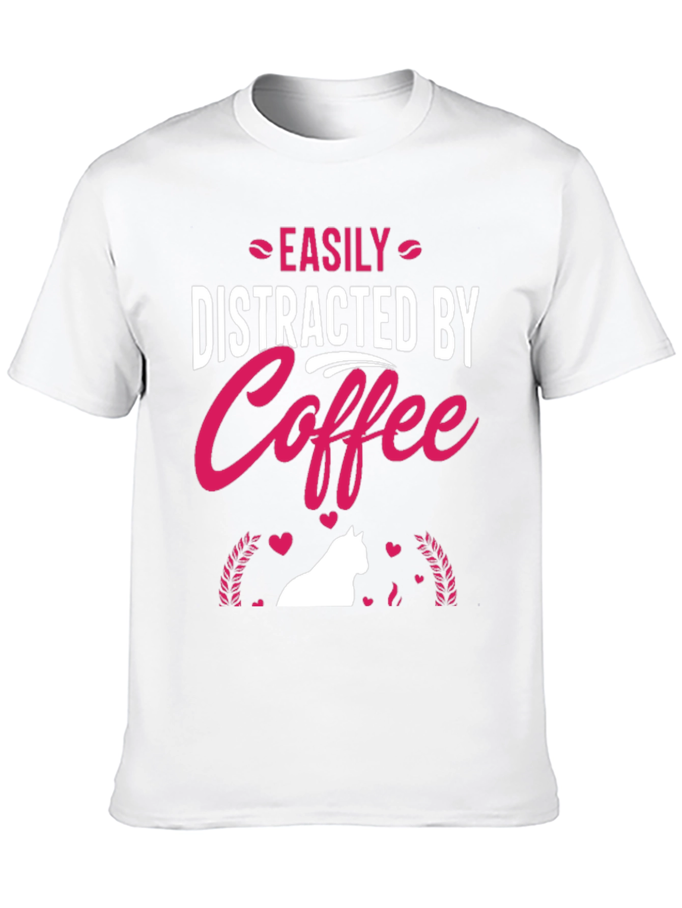 Black Easily Distracted by Coffee T-Shirt - Cat Lover Edition view 10