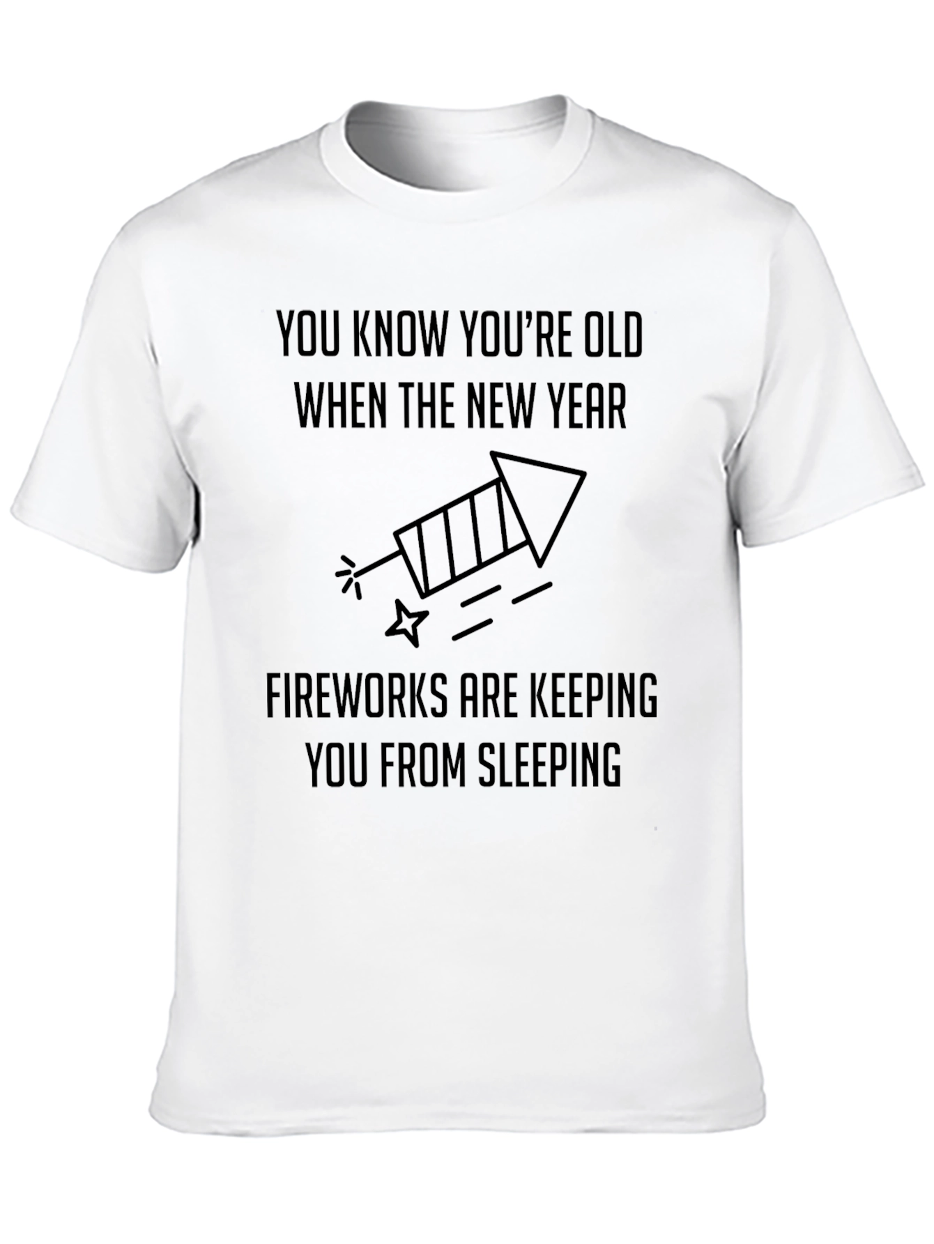 Black Funny New Year's T-Shirt: Old Fireworks view 10