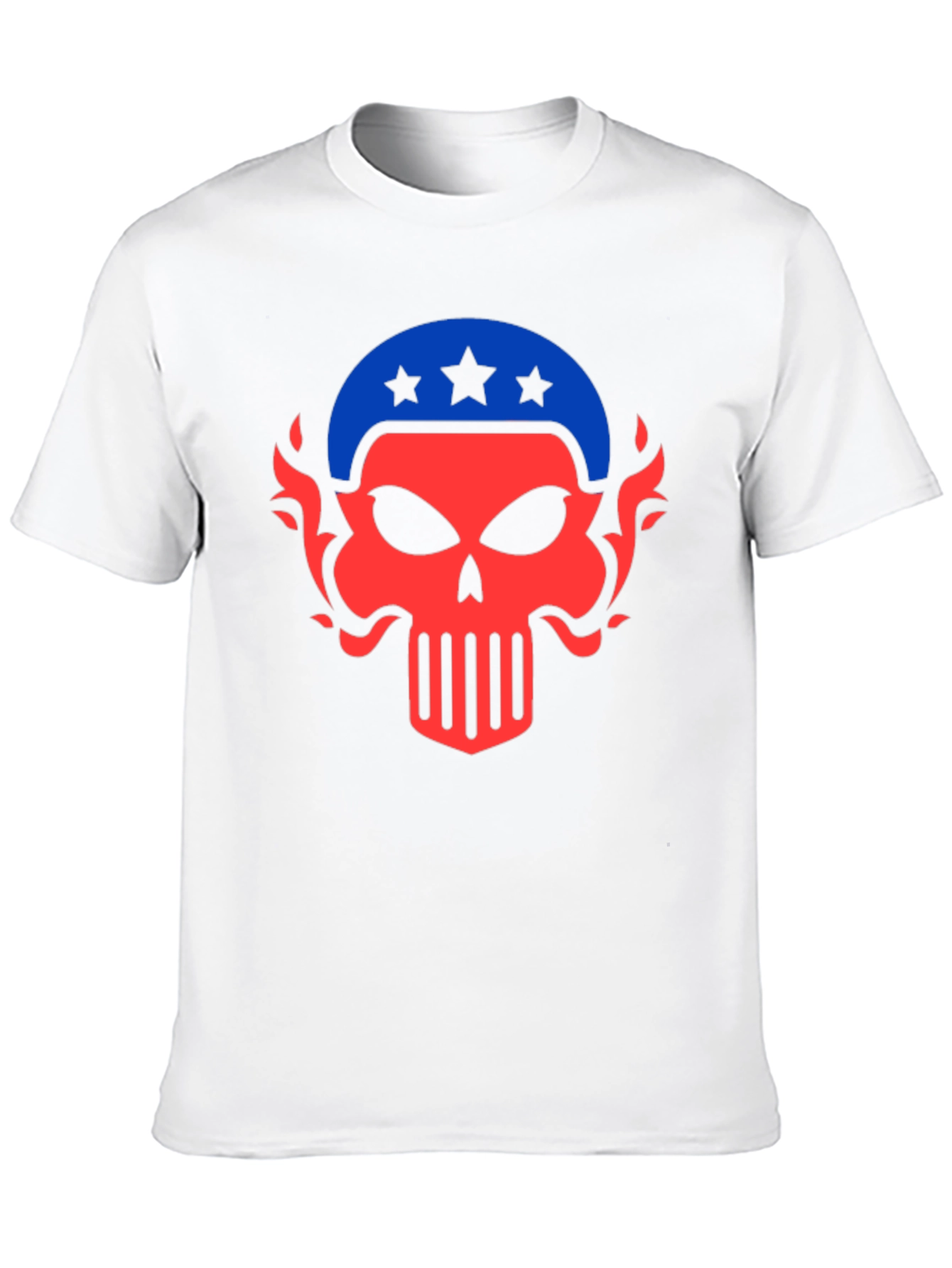 Black Patriotic Skull Graphic Tee - Men's Black T-Shirt view 10