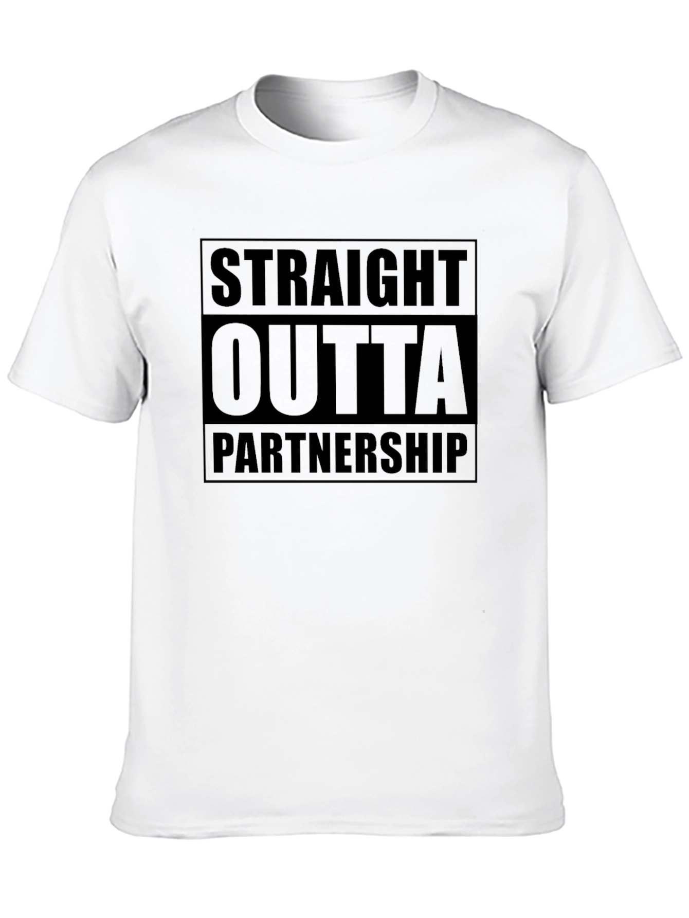 Black Straight Outta Partnership Black T-Shirt view 10