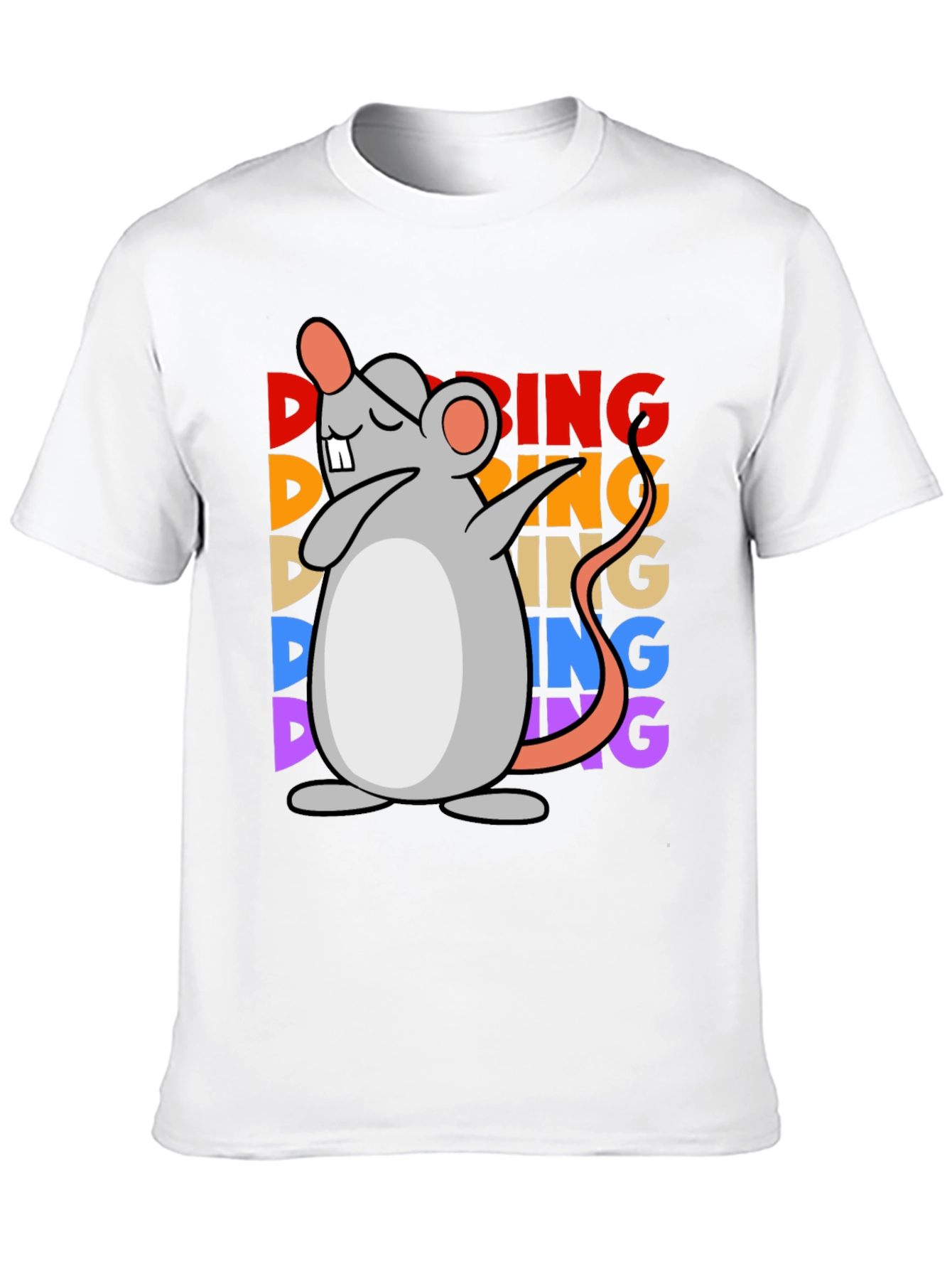 Black Dabbing Mouse Graphic Tee - Unisex Black T-Shirt view 10