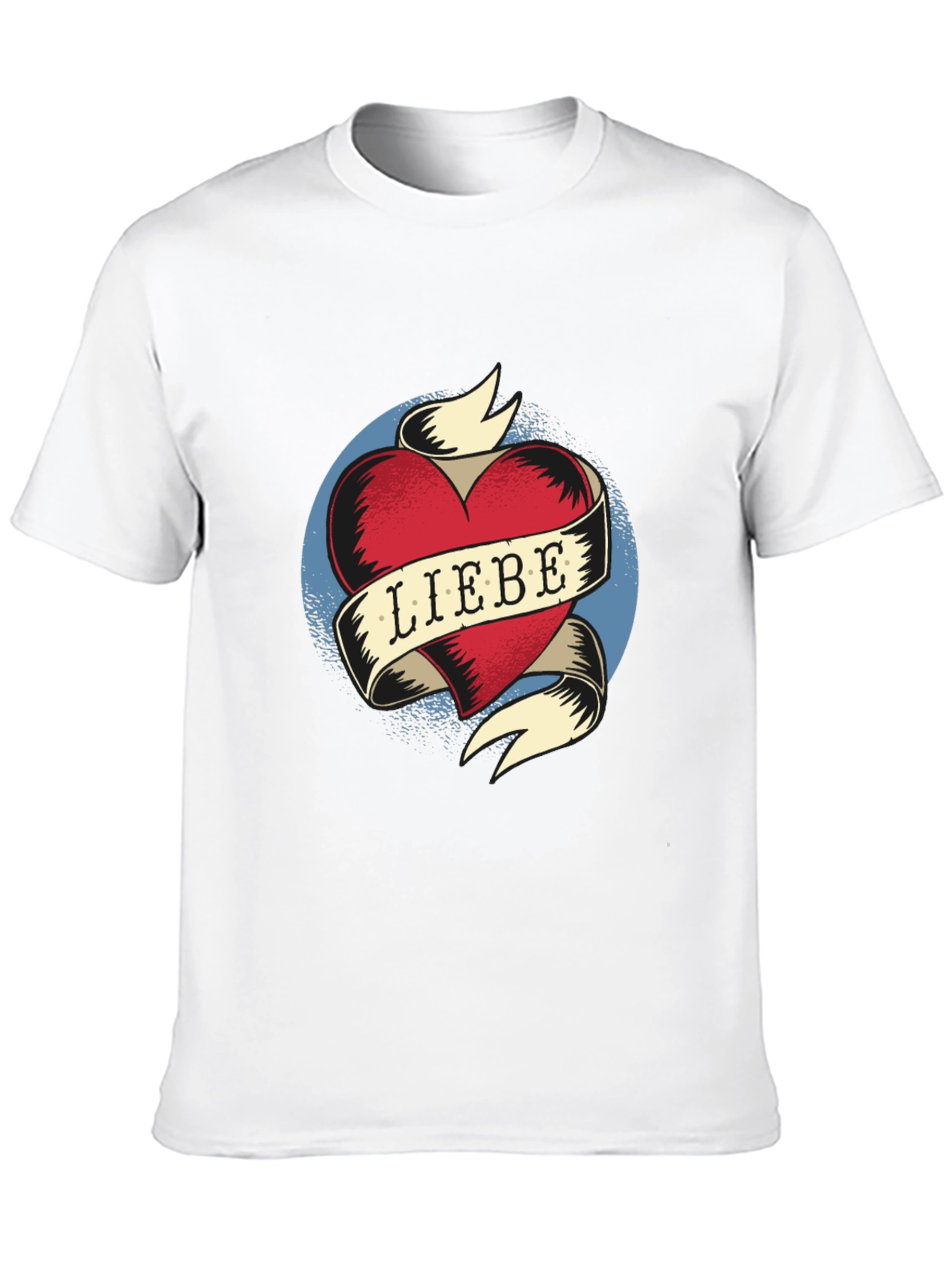 Black Liebe Heart Tattoo Graphic T-Shirt view 10