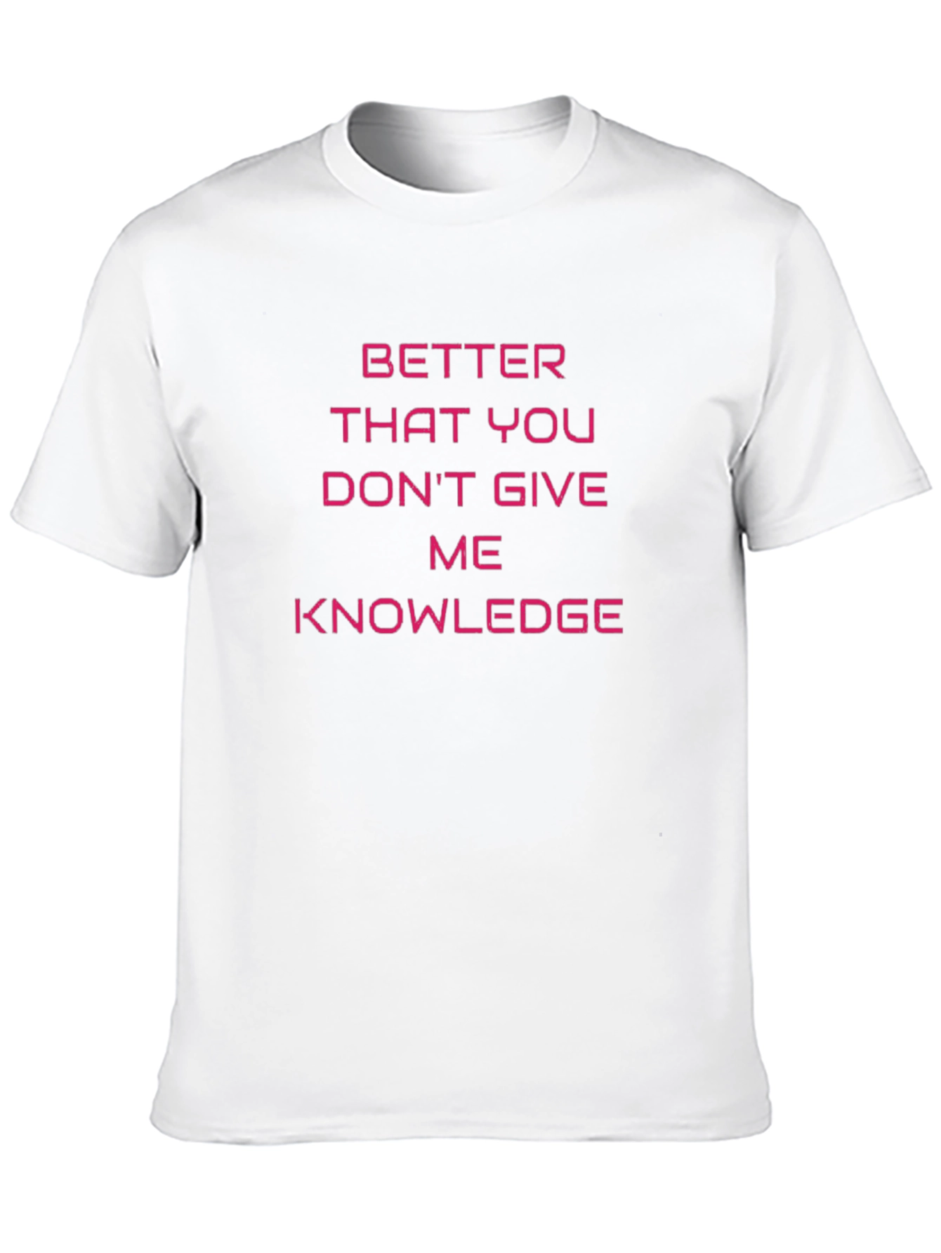 Black Funny Pink Text T-Shirt - Knowledge Sarcasm view 10