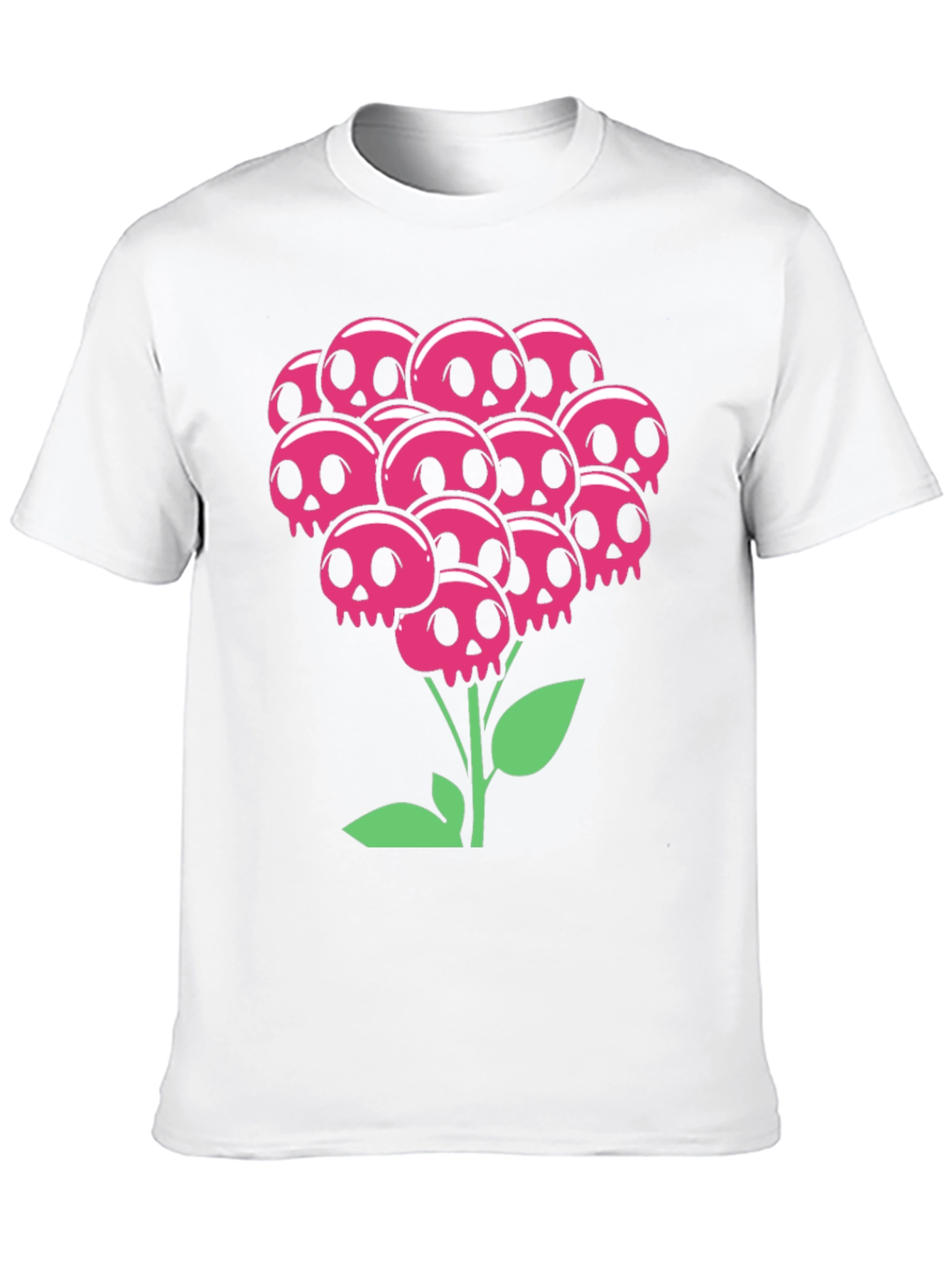 Black Skull Bouquet T-Shirt - Floral Goth Style view 10