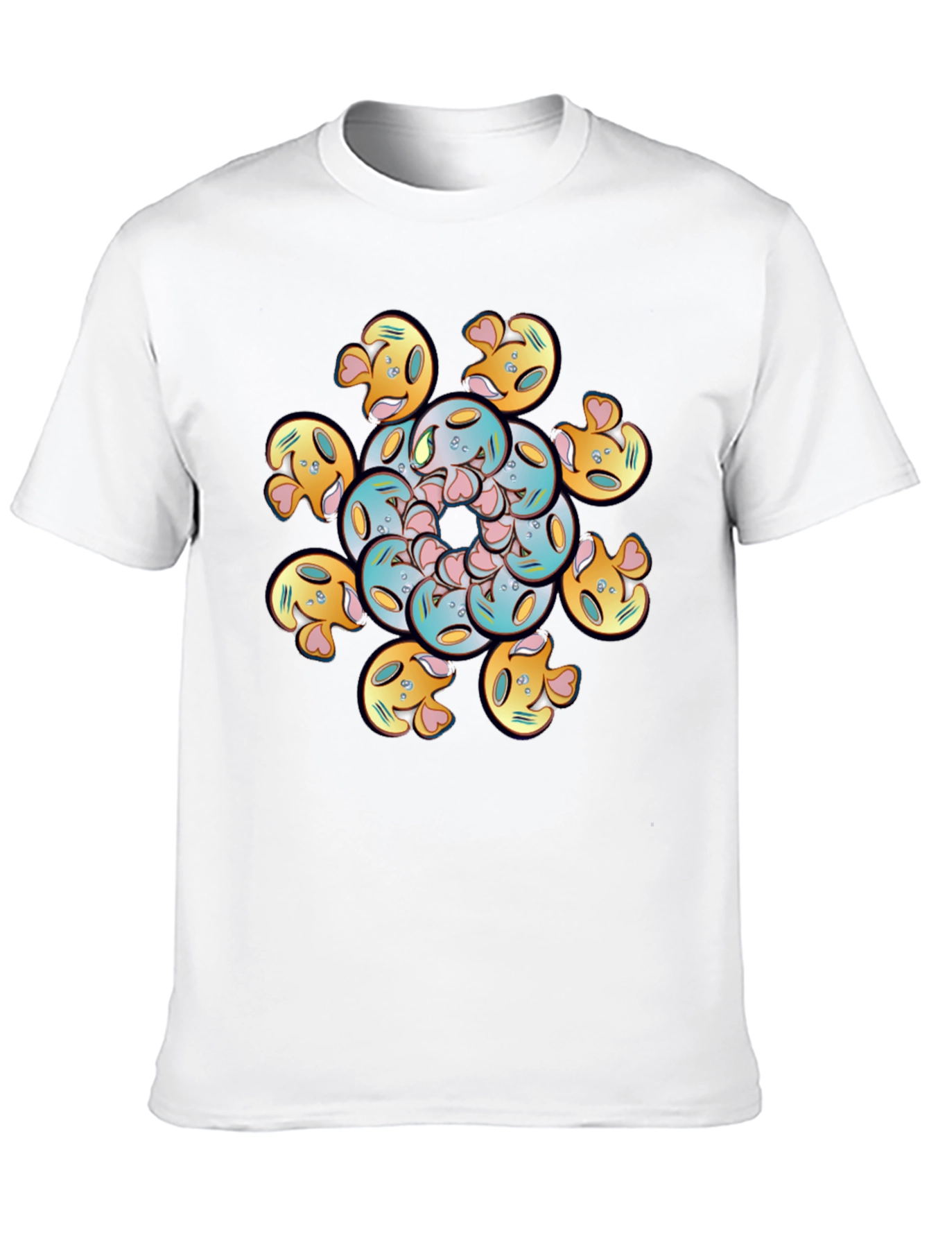 Black Whimsical Emoji Mandala Tee view 10