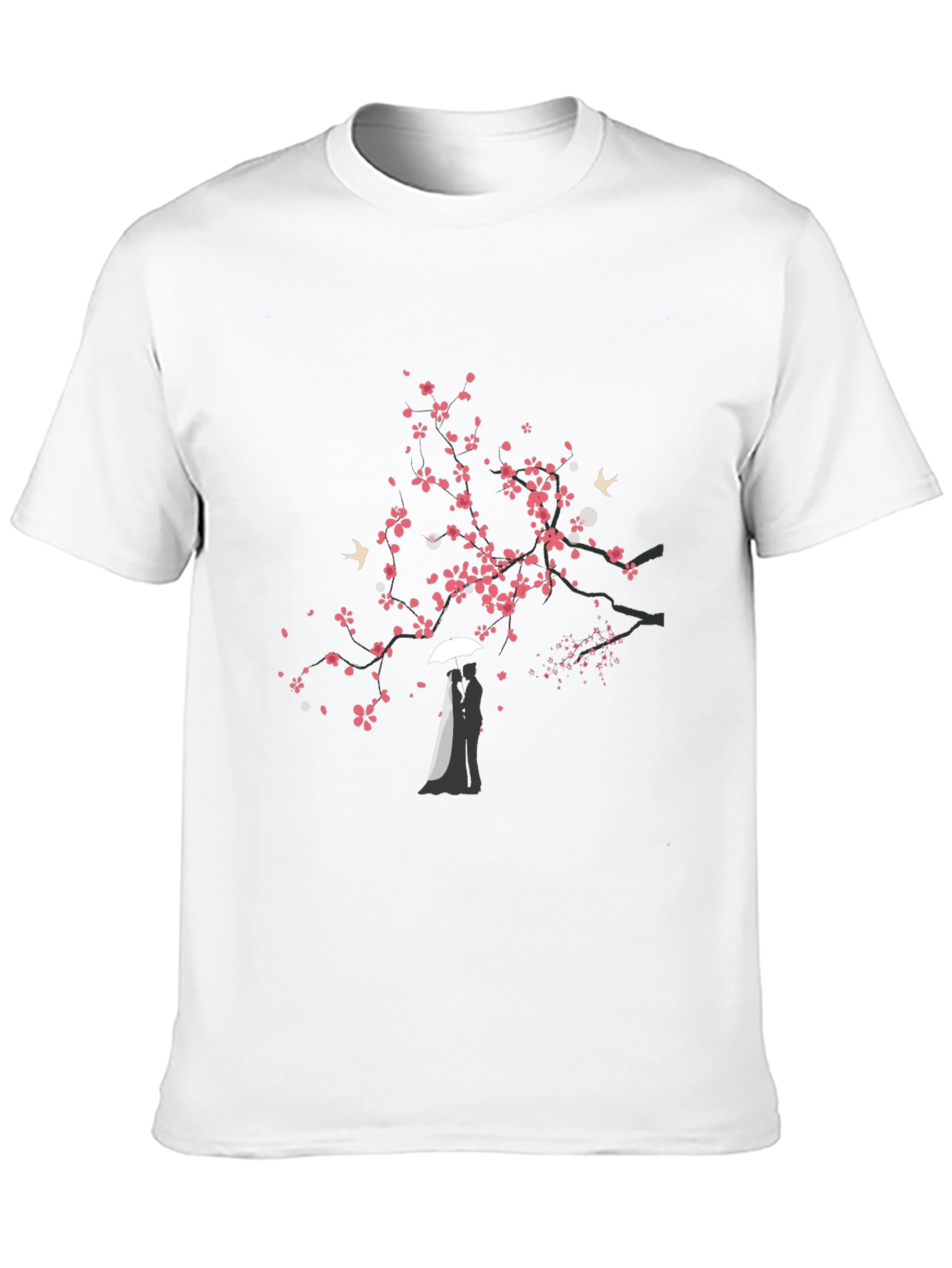 Black Romantic Sakura Tree Graphic Tee - Black view 10