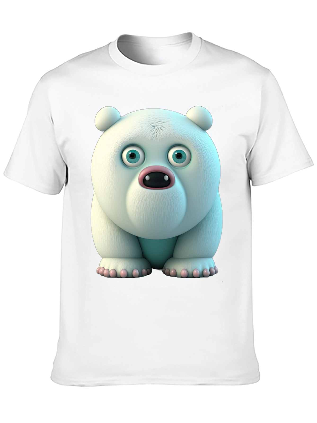Black Cartoon Polar Bear Graphic Tee - Unique Animal Design view 10