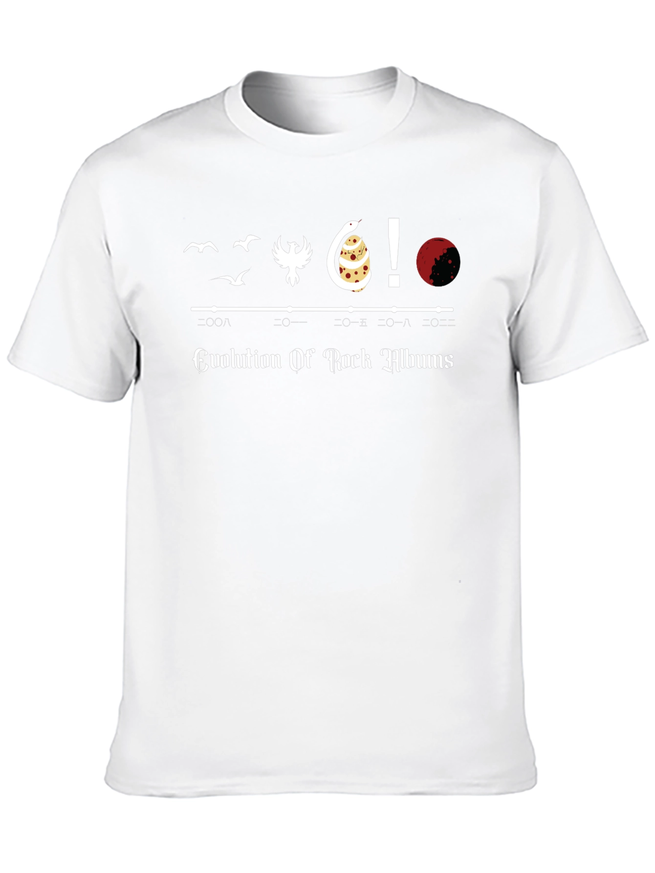 Black Evolution of Rock Albums Graphic Tee view 10