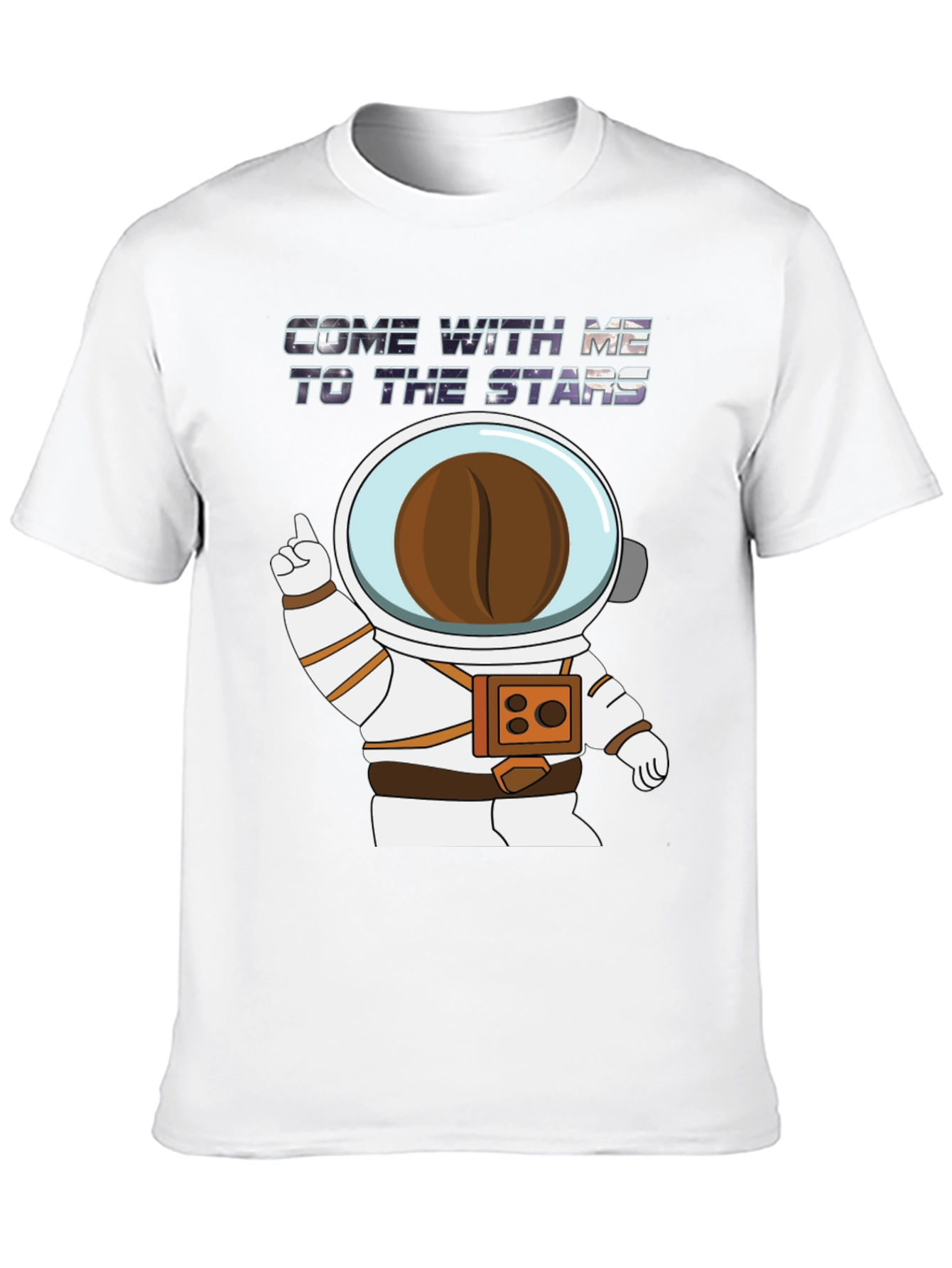 Black Astronaut Coffee Bean Black T-Shirt view 10