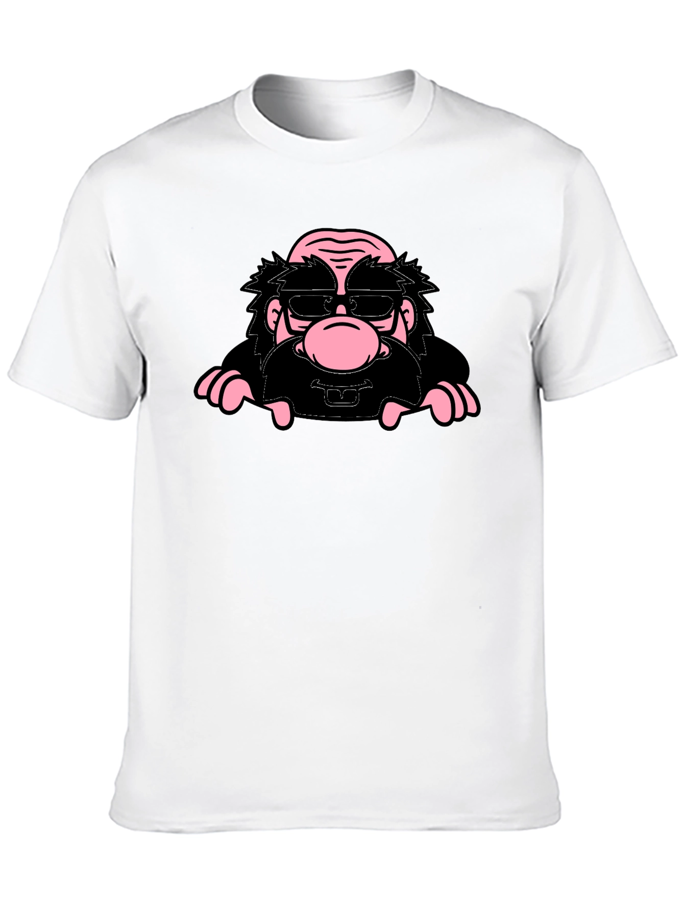 Black Cartoon Character Graphic Print Black T-Shirt view 10