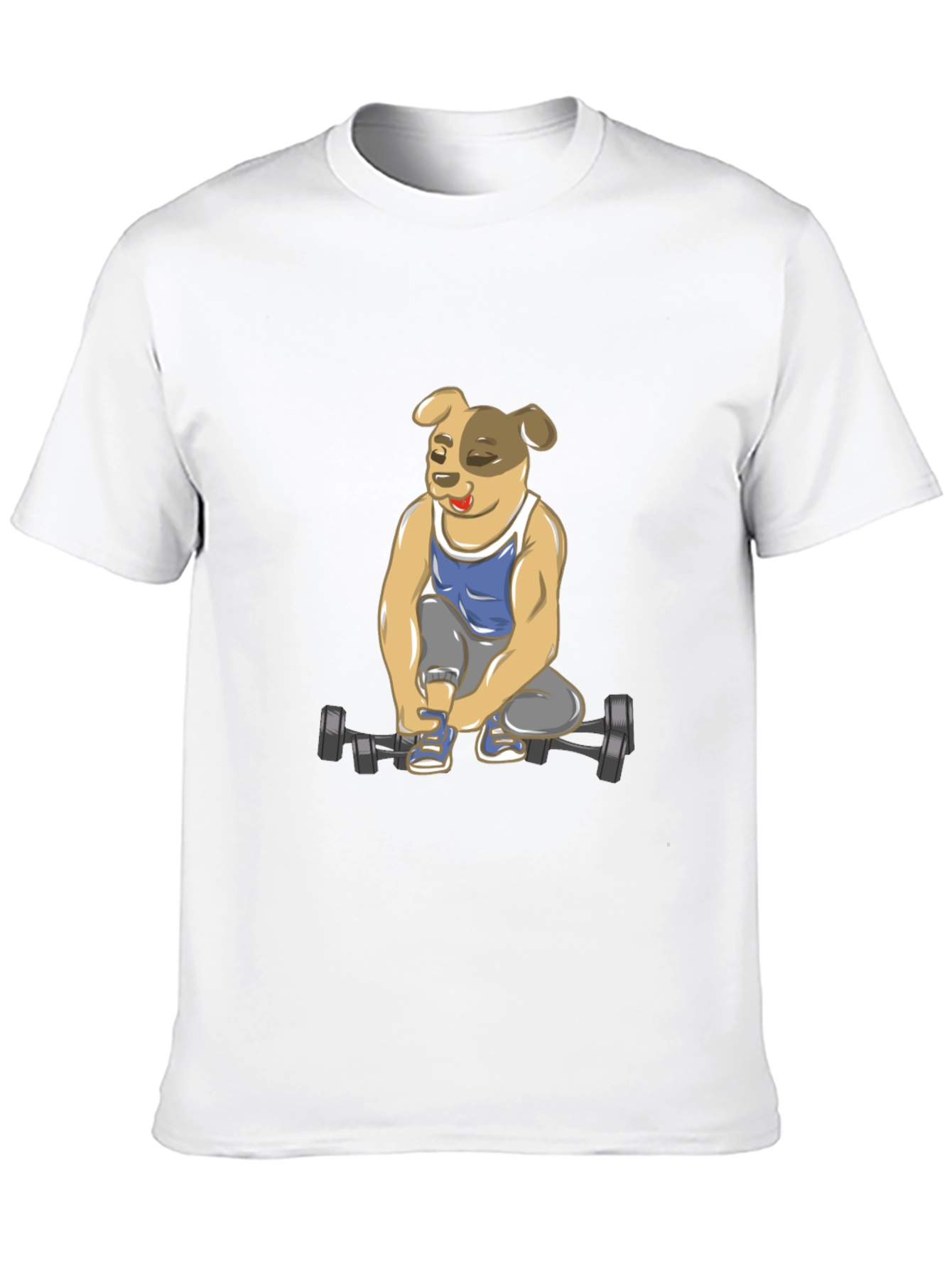 Black Dog Lifting Weights T-Shirt view 10