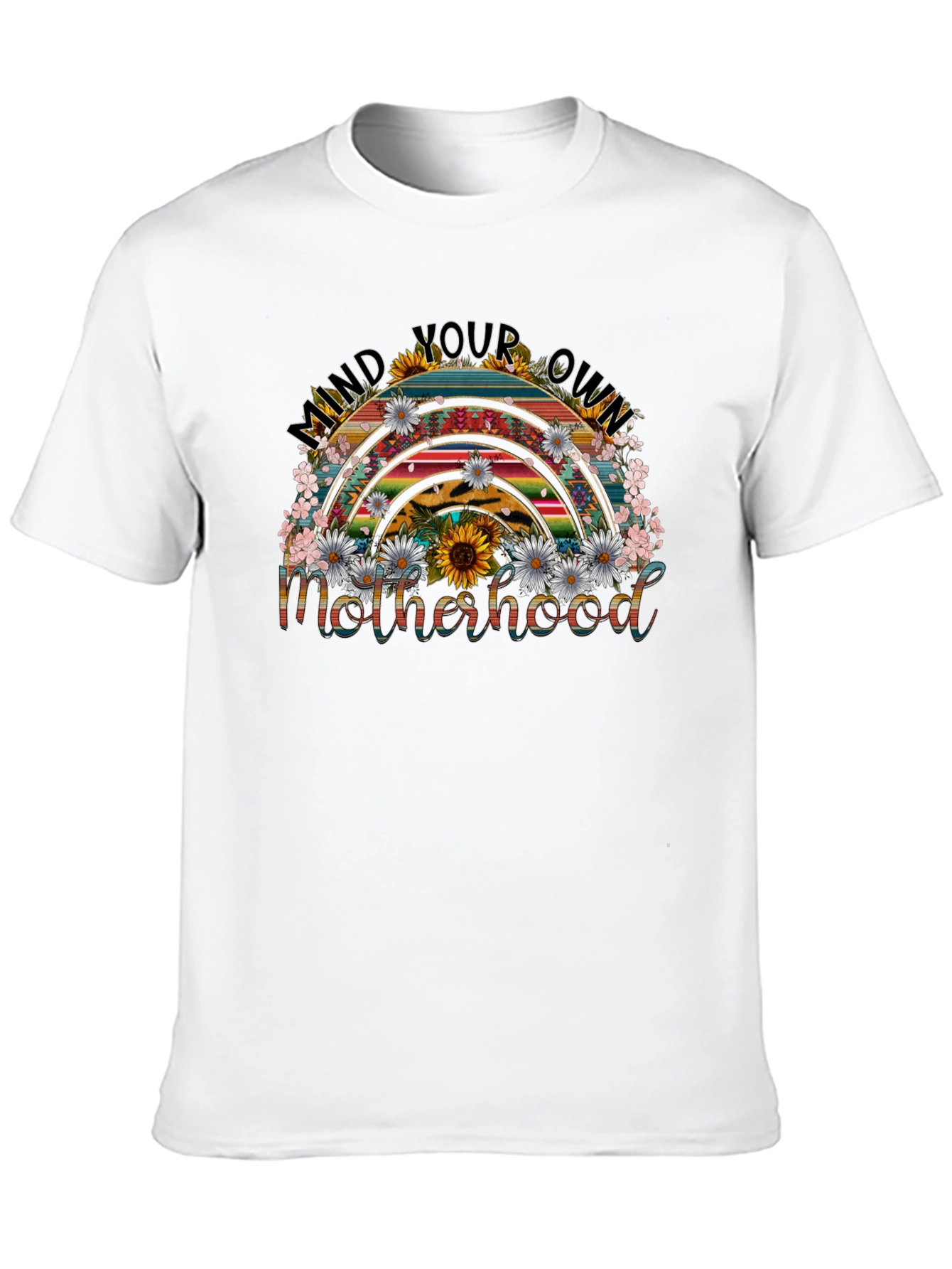 Black Mind Your Own Motherhood Rainbow T-Shirt view 10