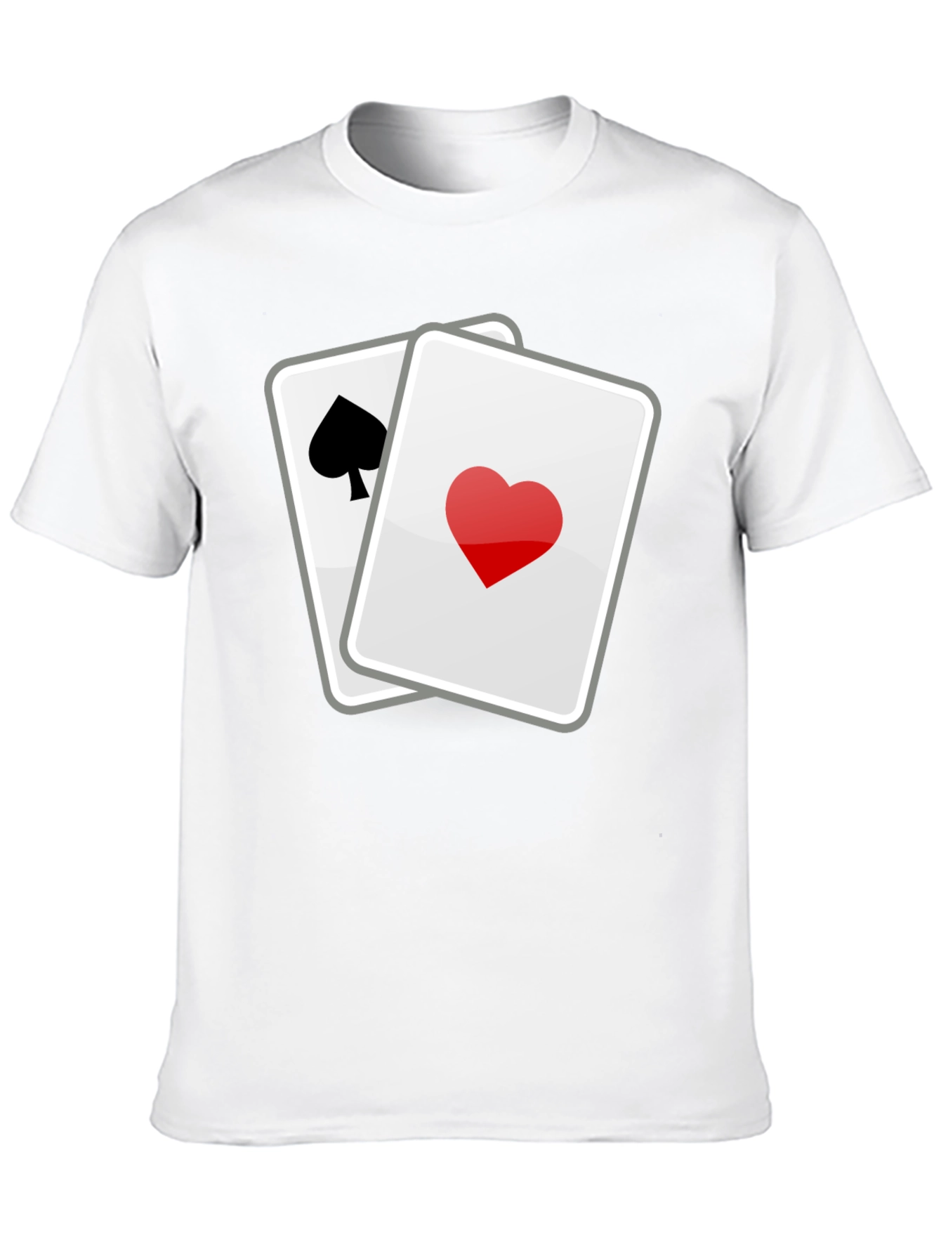 Black Lucky Hand T-Shirt - Spade & Heart Cards Graphic Tee view 10