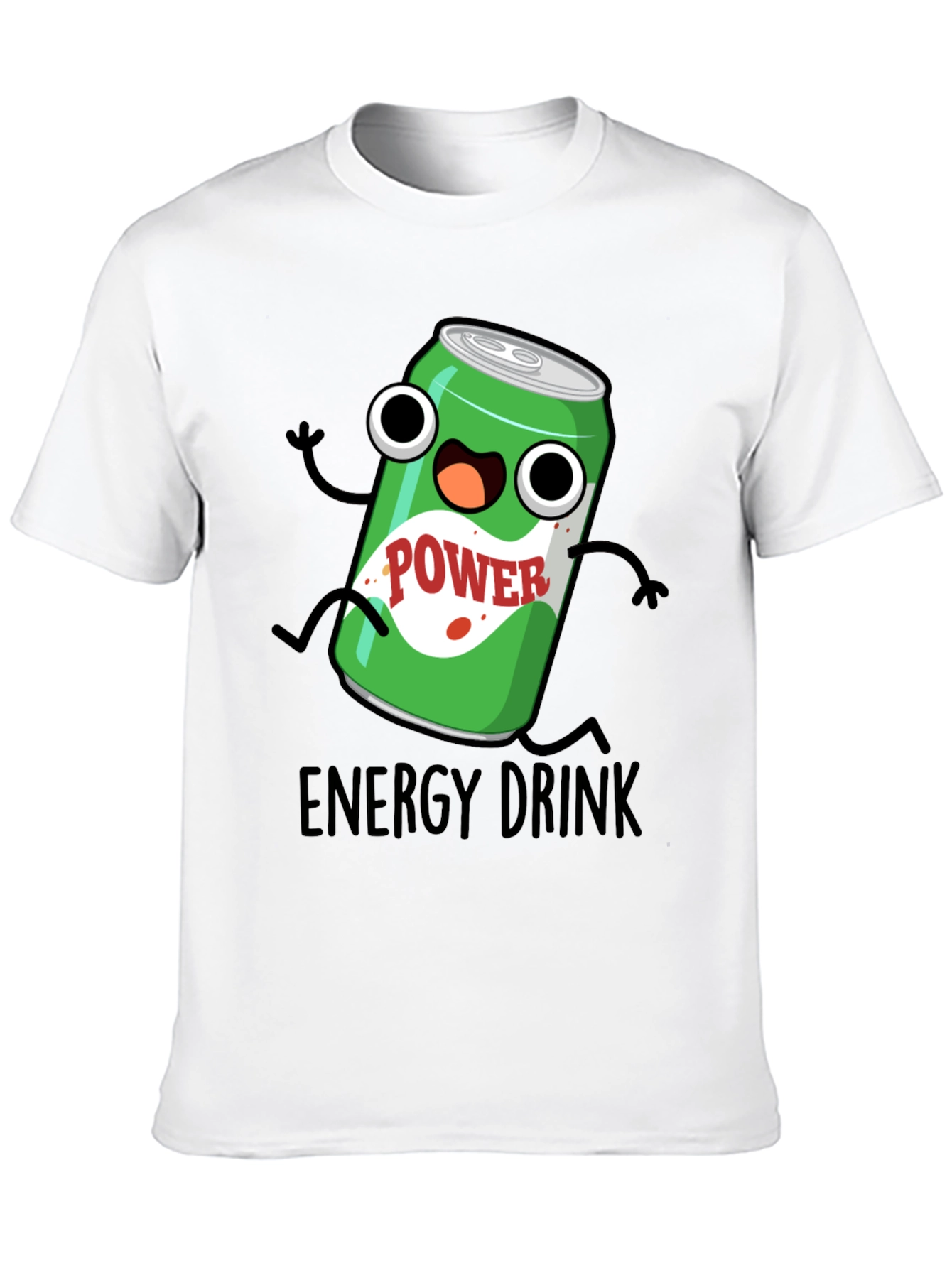 Black Cartoon Energy Drink T-Shirt - Black view 10