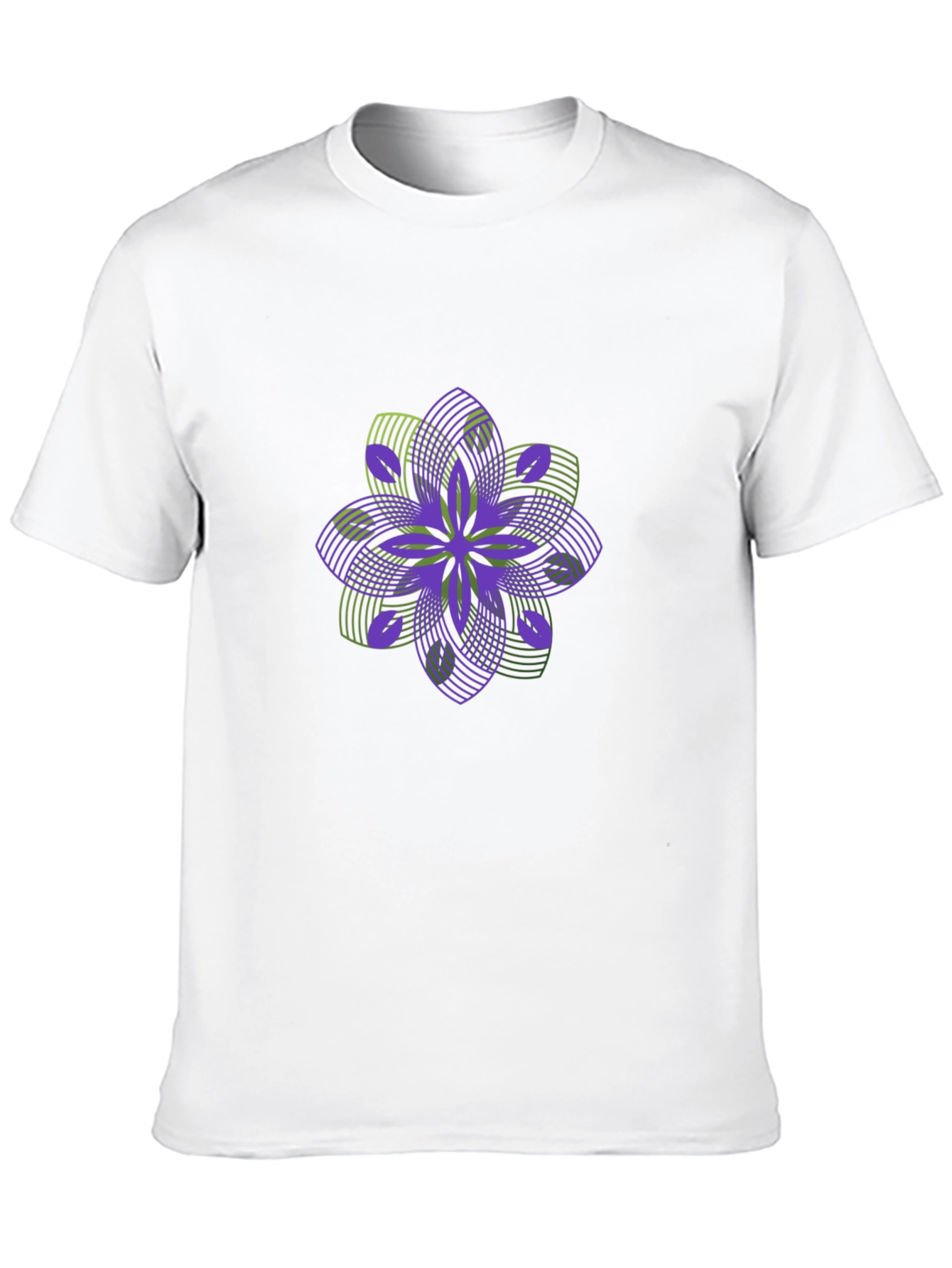 Black Geometric Flower Graphic Black T-Shirt view 10