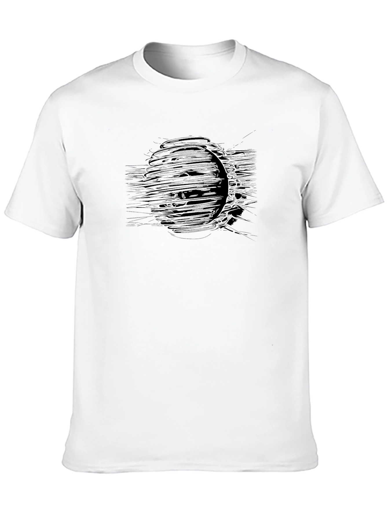 Black Abstract Graphic Black Crew Neck T-Shirt view 10