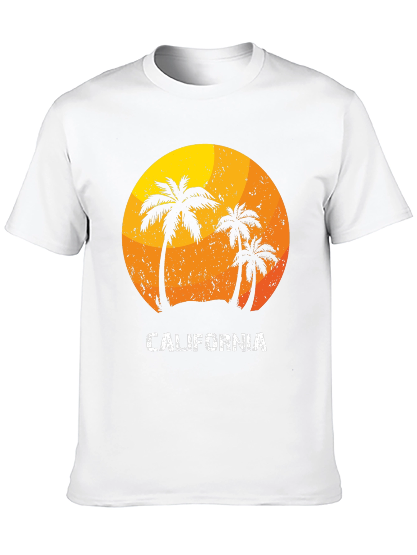 Black California Palm Tree Sunset Graphic T-Shirt view 10