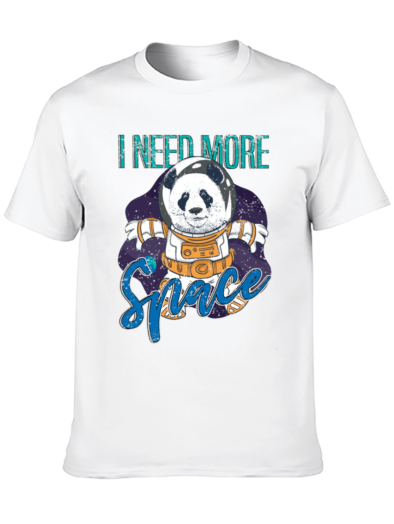 Black I Need More Space Panda Astronaut Graphic T-Shirt view 10