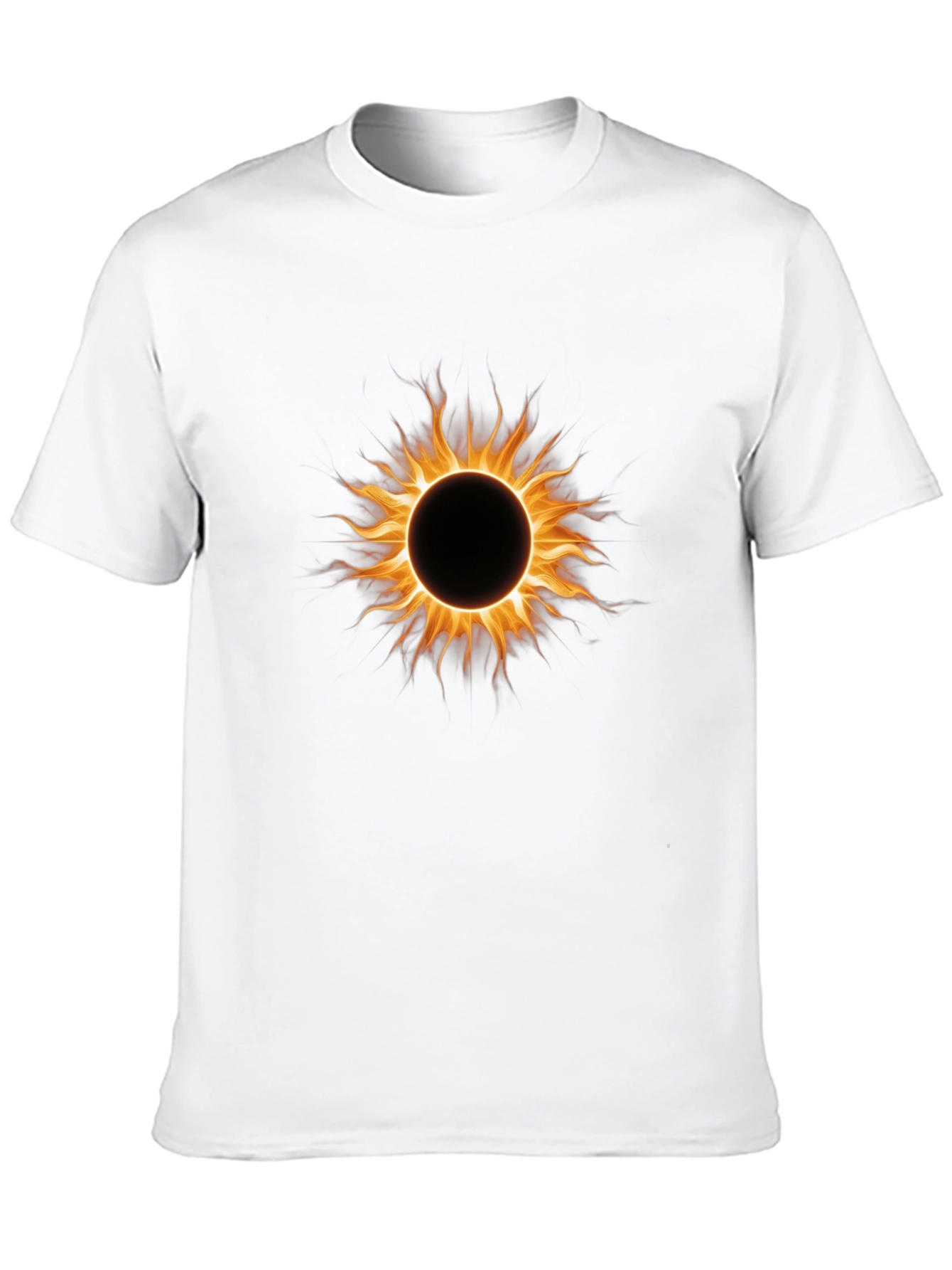 Black Fiery Eclipse Graphic Tee - Black Cotton Blend Shirt view 10