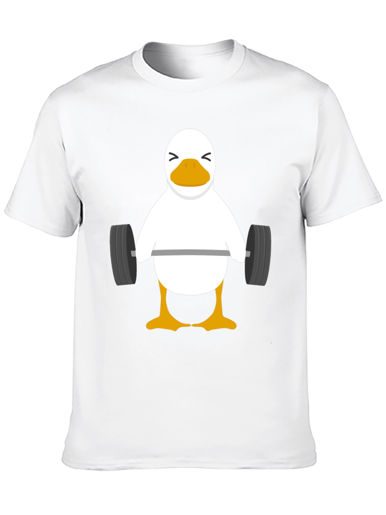 Black Funny Weightlifting Duck Graphic T-Shirt view 10