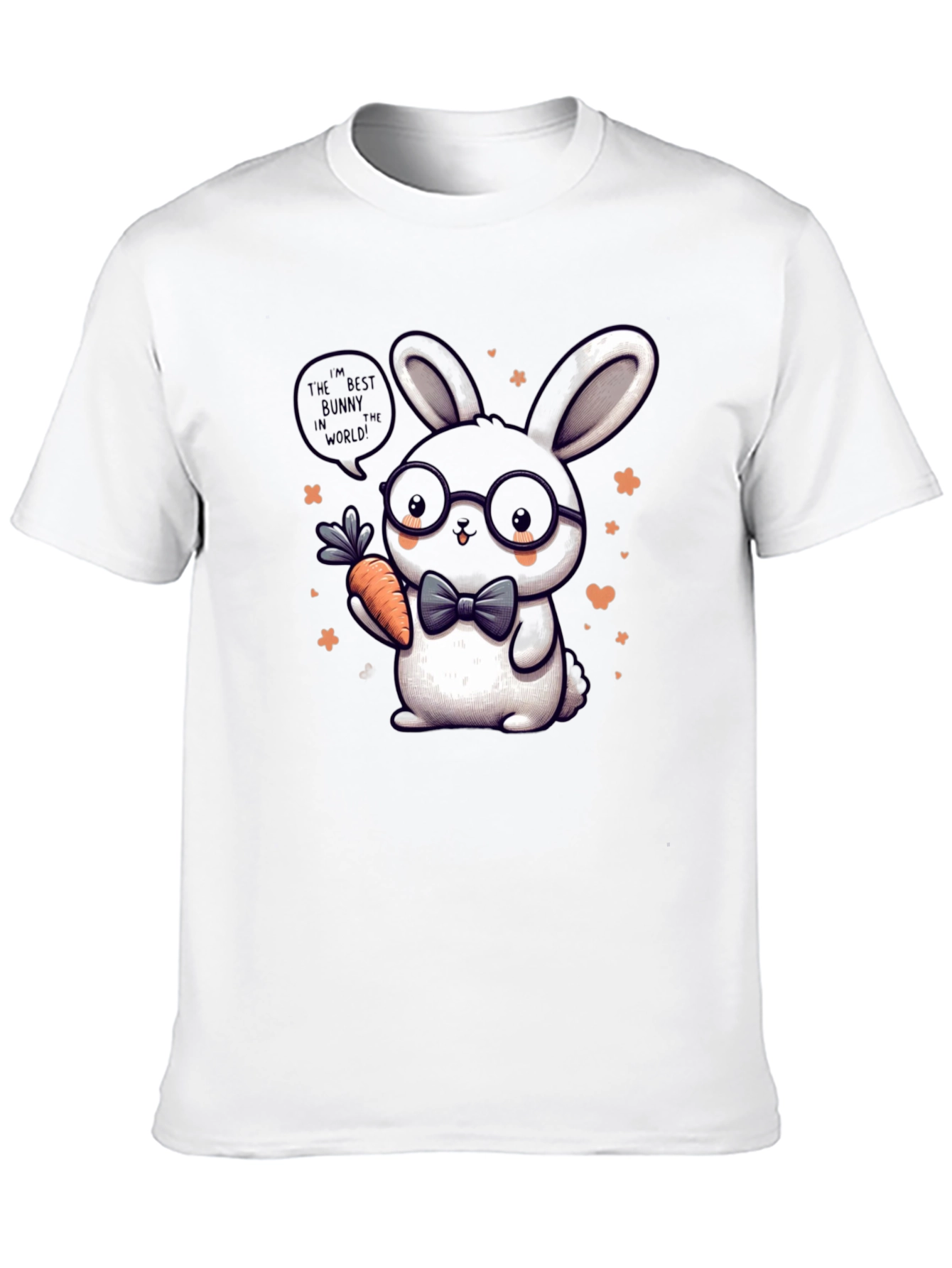 Black Cute Bunny Graphic Tee - Best Bunny in the World T-Shirt view 10