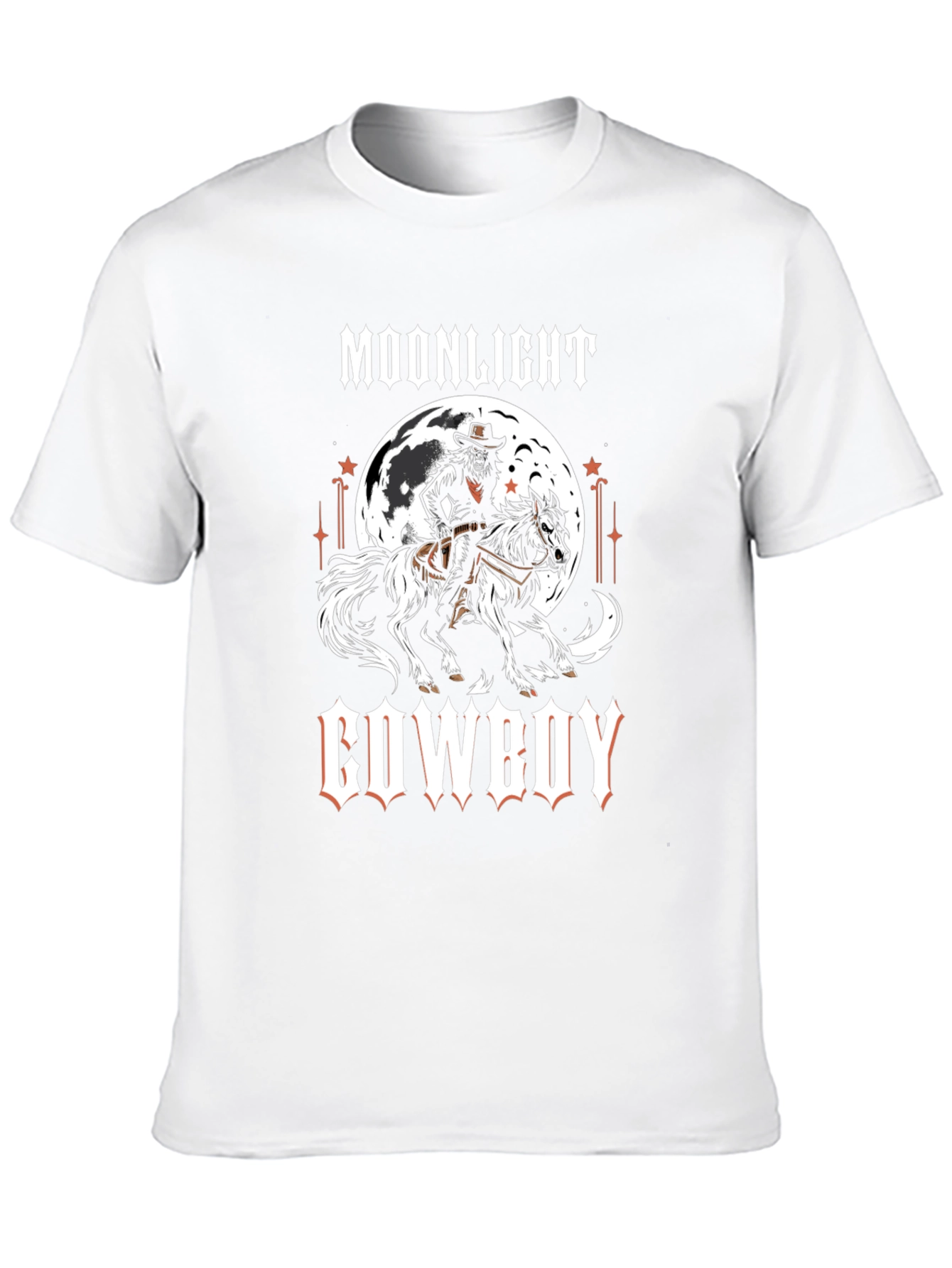 Black Moonlight Cowboy Graphic Print T-Shirt view 10