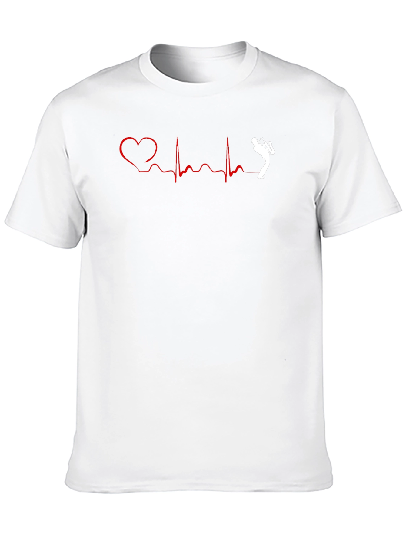 Black Saxophone Heartbeat T-Shirt - Music Lover Tee view 10