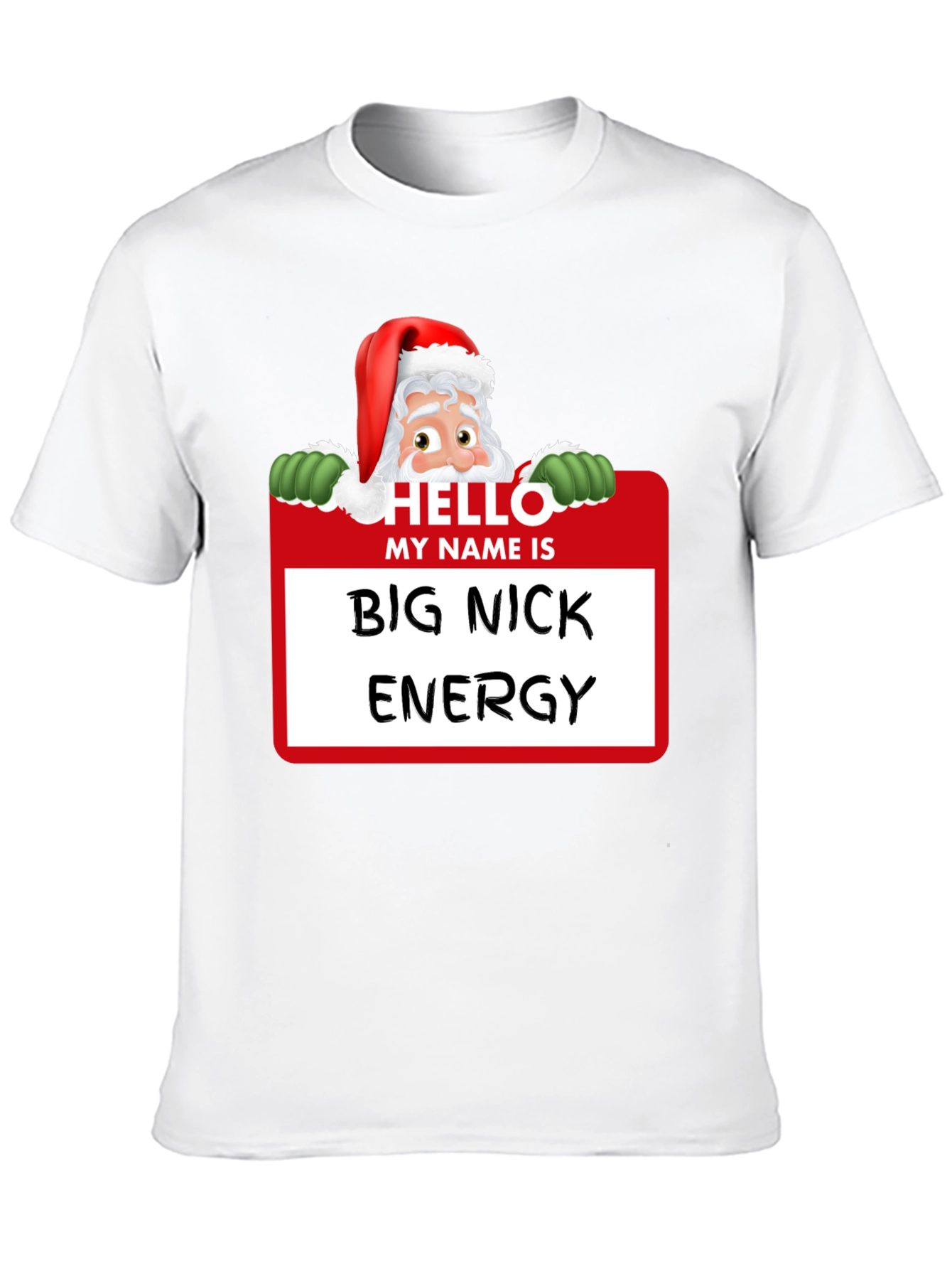 Black Big Nick Energy Santa Holiday T-Shirt view 10