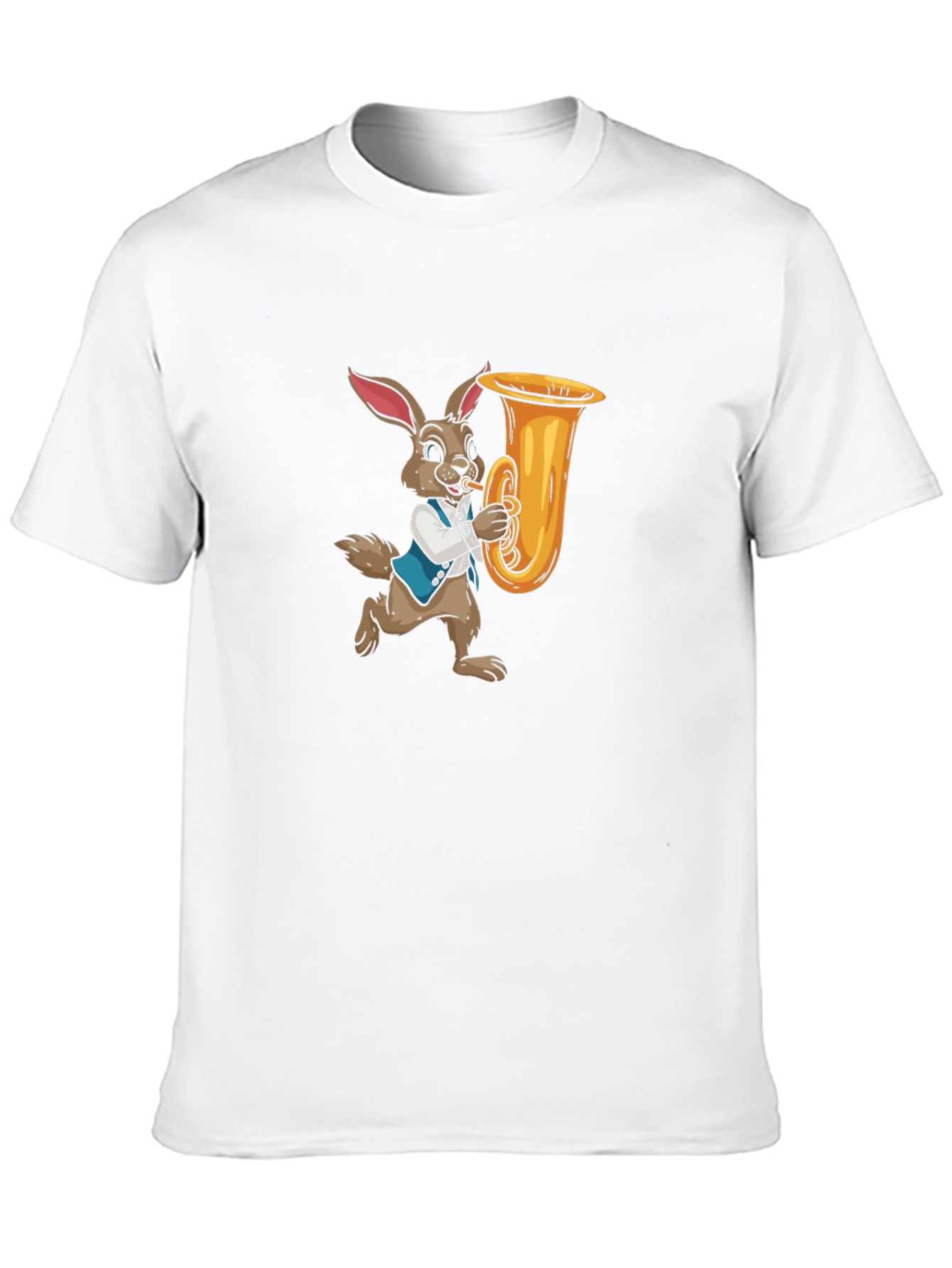 Black Rabbit Playing Tuba Graphic Tee view 10