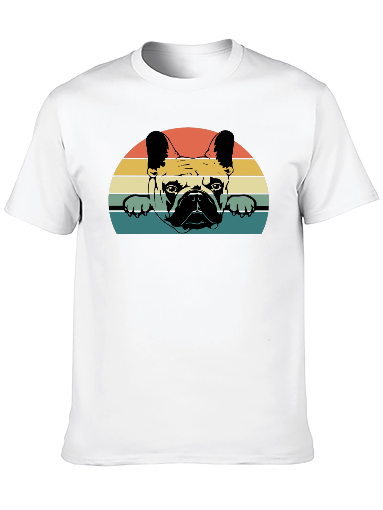 Black Retro French Bulldog Graphic T-Shirt view 10