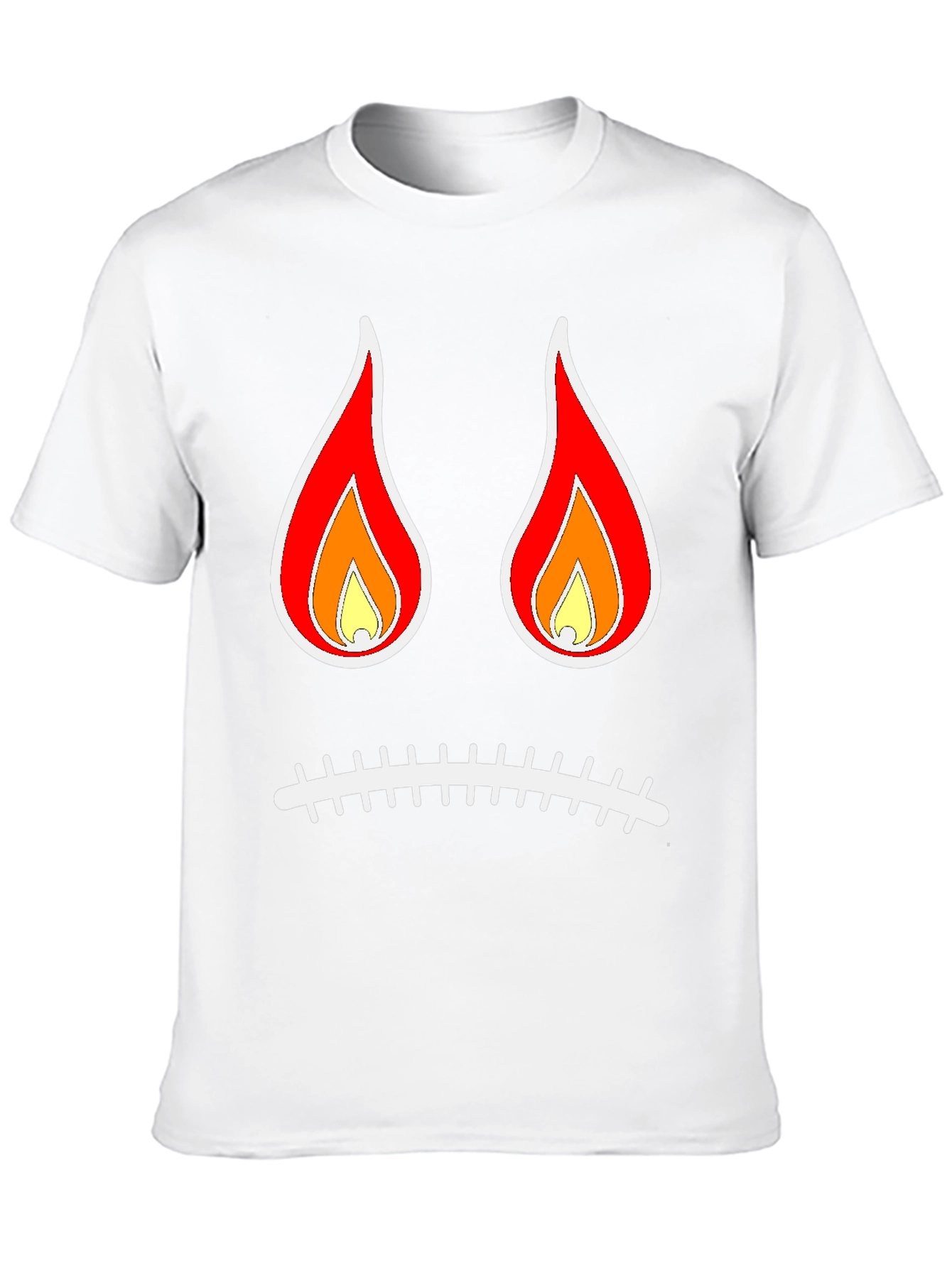 Black Flame Eyes Sad Face Black T-Shirt view 10