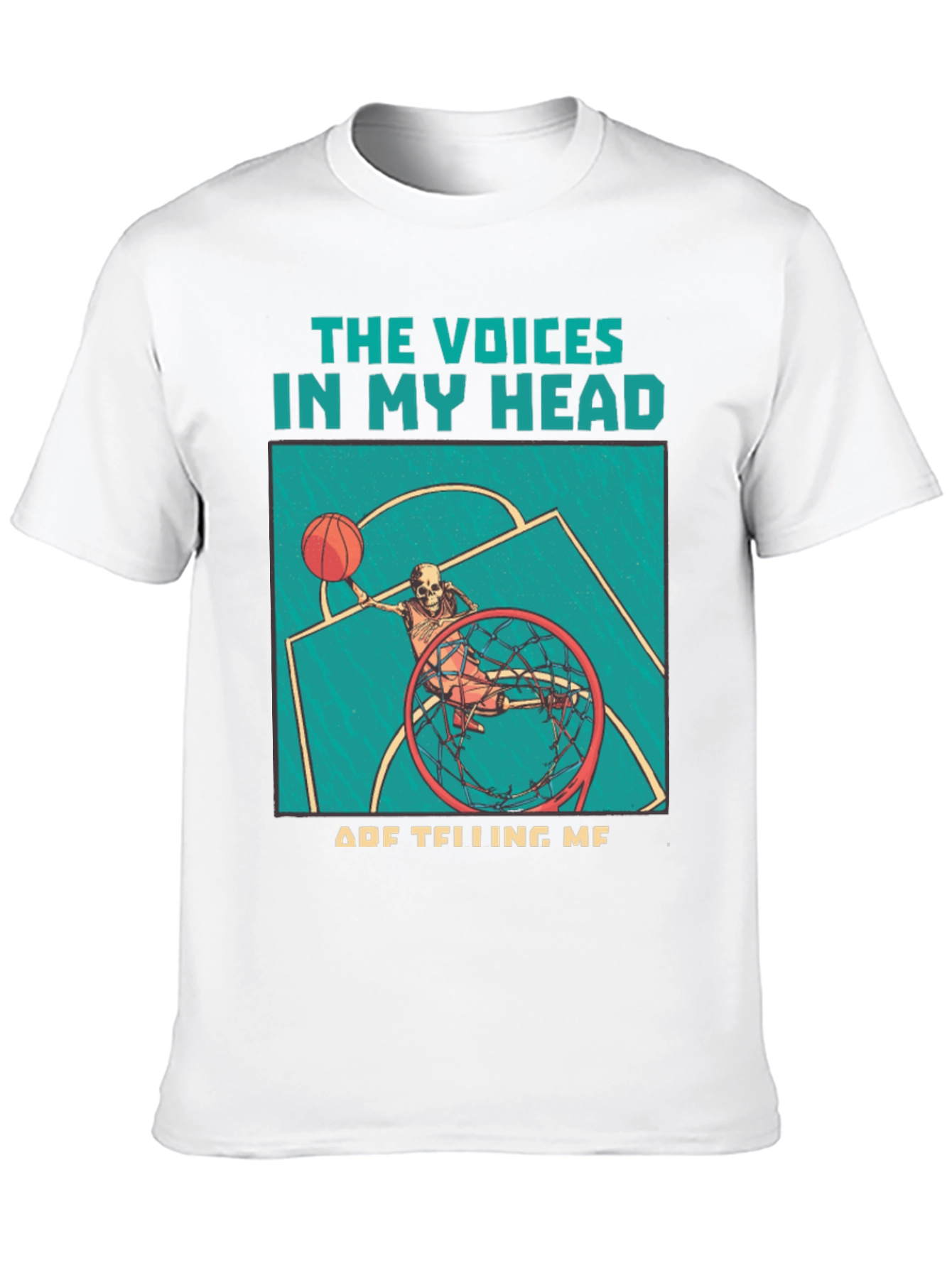 Black Voices in My Head Basketball Skeleton T-Shirt view 10