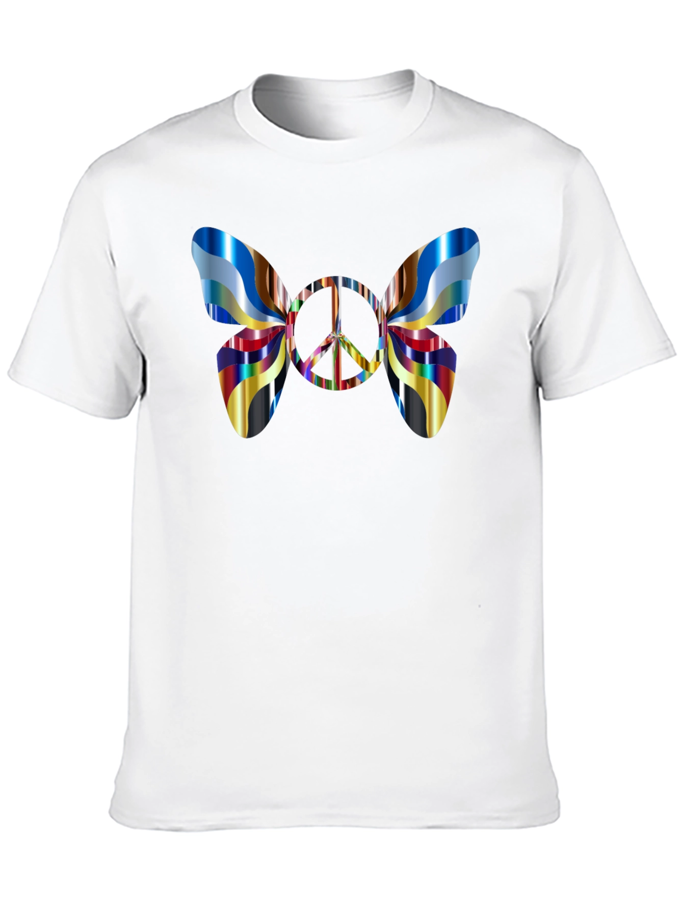 Black Peace Sign Butterfly Graphic Tee - Black view 10
