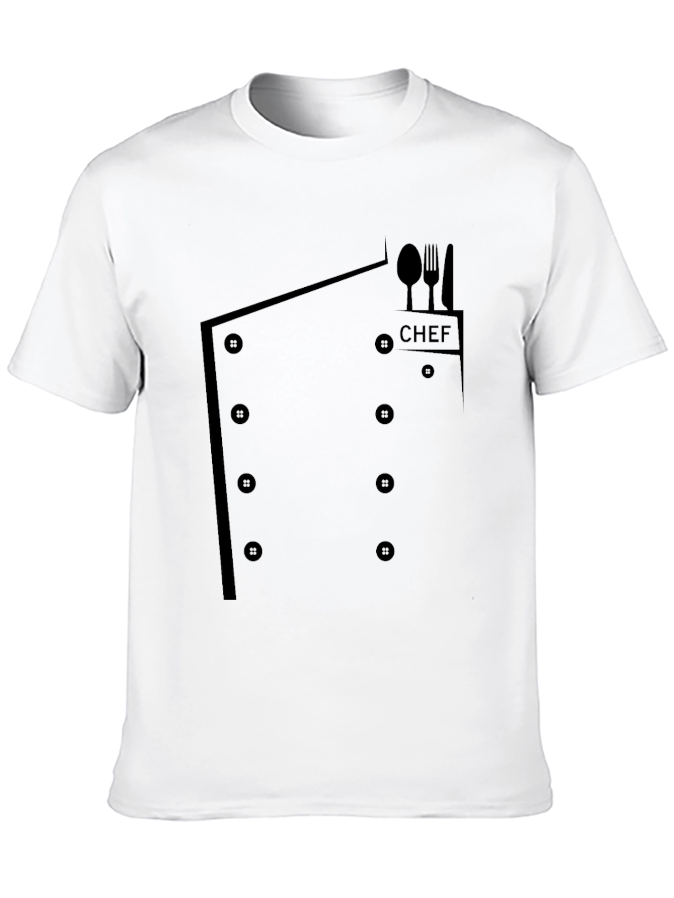 Black Chef Coat T-Shirt - Funny Culinary Apparel view 10