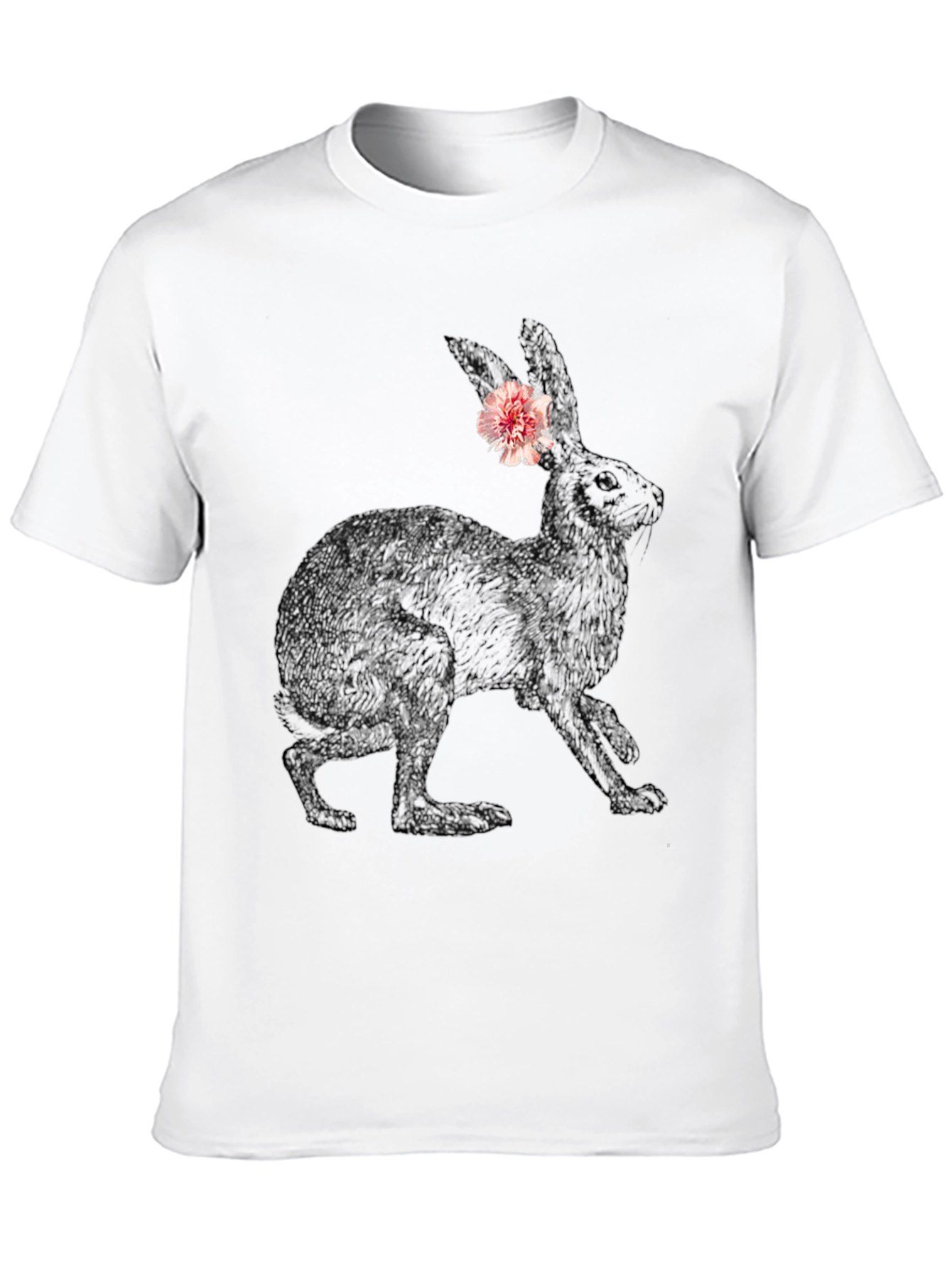 Bunny Graphic Tee - Black Casual Cotton T-Shirt - 10