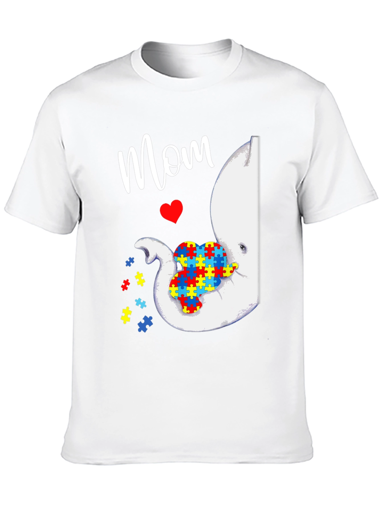 Black Autism Awareness Elephant Mom T-Shirt view 10