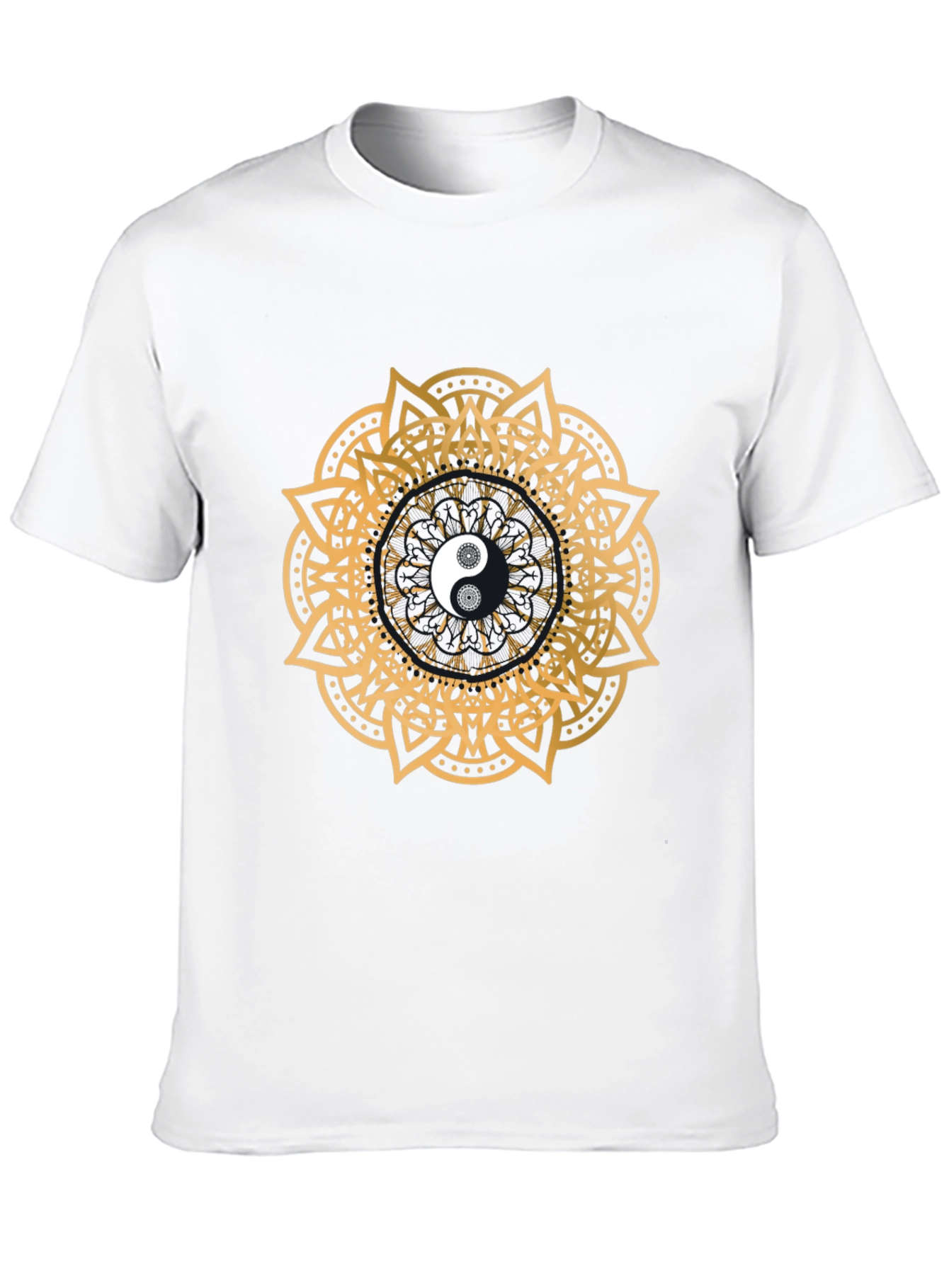 Black Yin Yang Mandala Graphic Black T-Shirt view 10