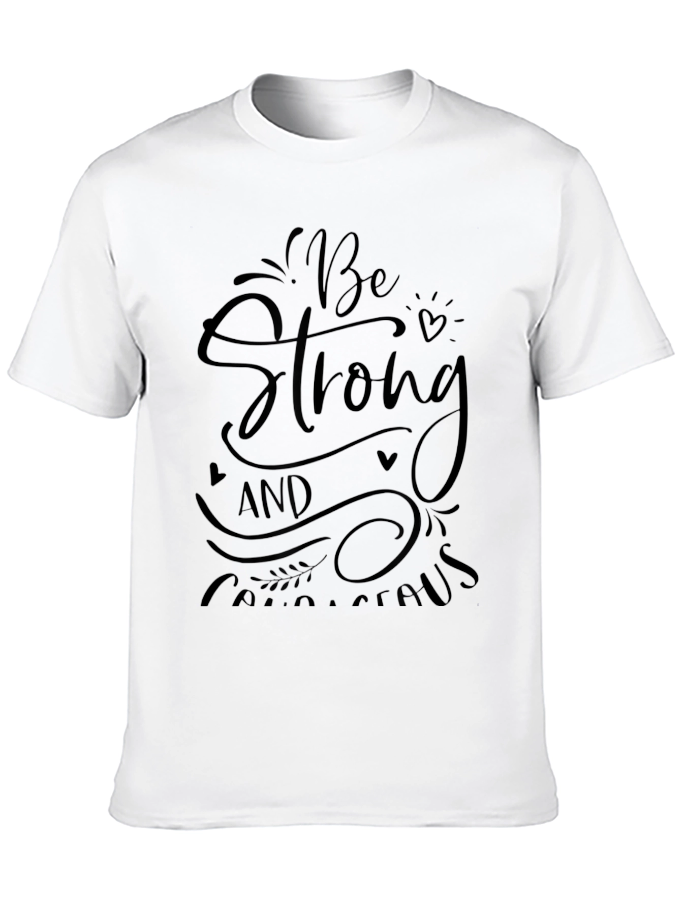 Black Be Strong and Courageous Graphic Tee view 10