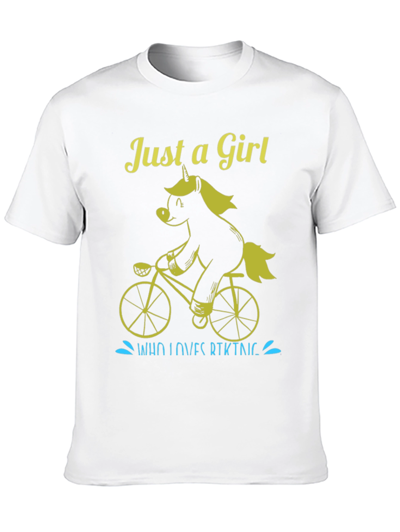 Black Just A Girl Who Loves Biking Unicorn T-Shirt view 10