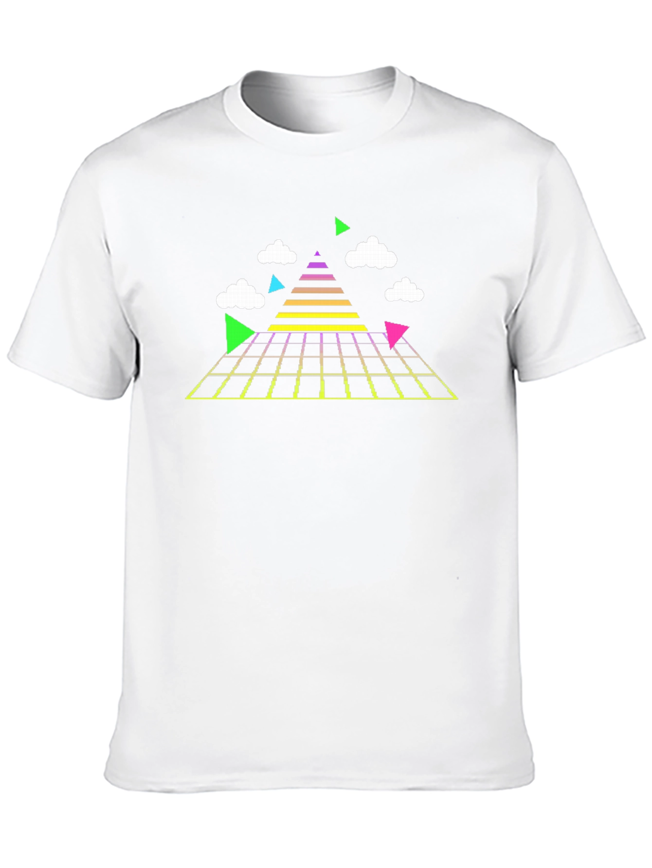 Black Retro 80s Grid Pyramid T-Shirt view 10