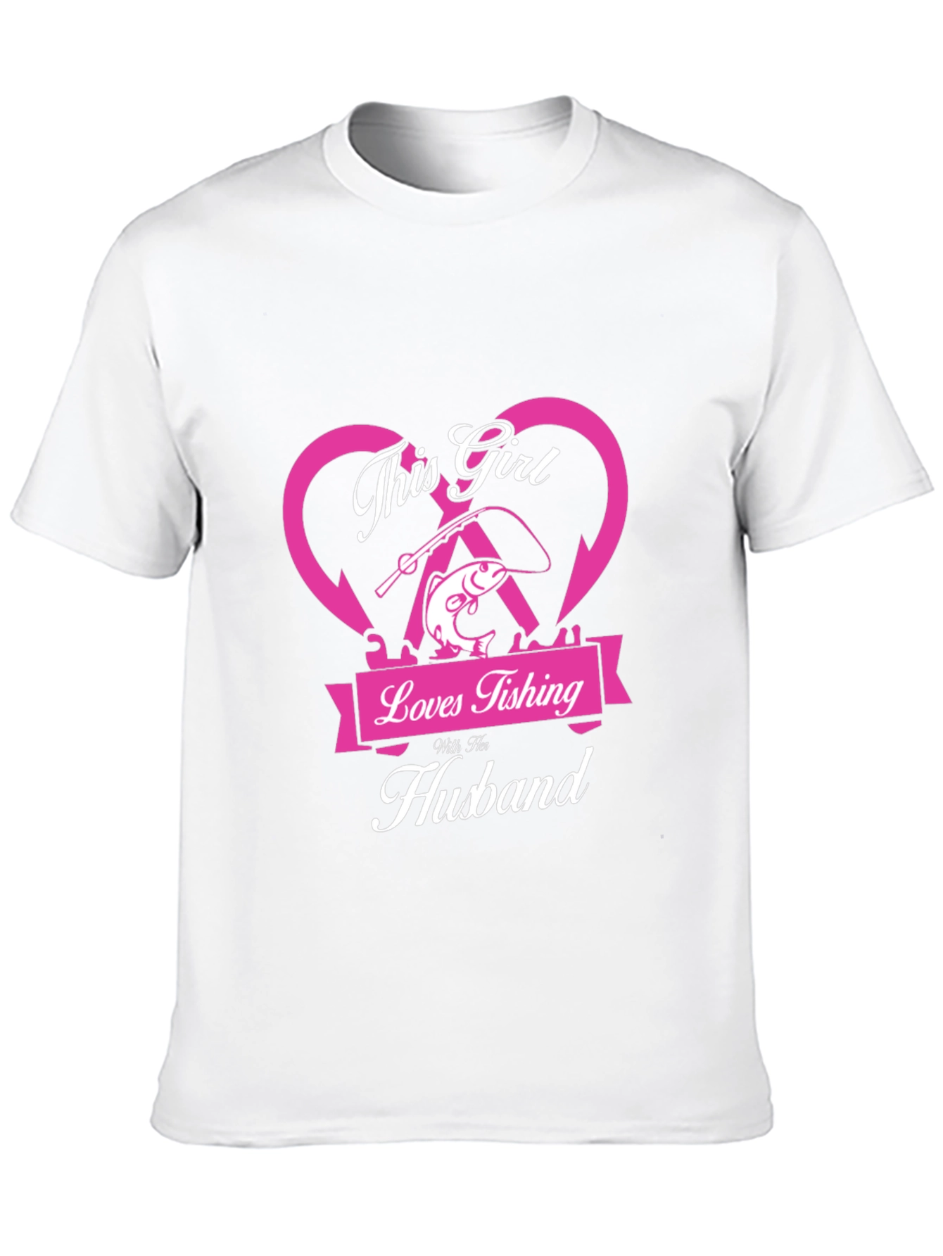 Black Fishing Girl T-Shirt - Loves Fishing With Her Husband view 10