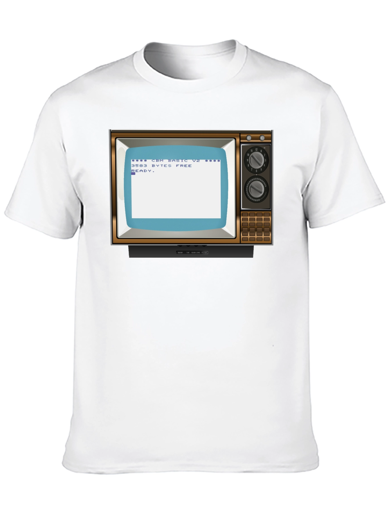 Black Retro Computer TV T-Shirt - Vintage Tech Style view 10